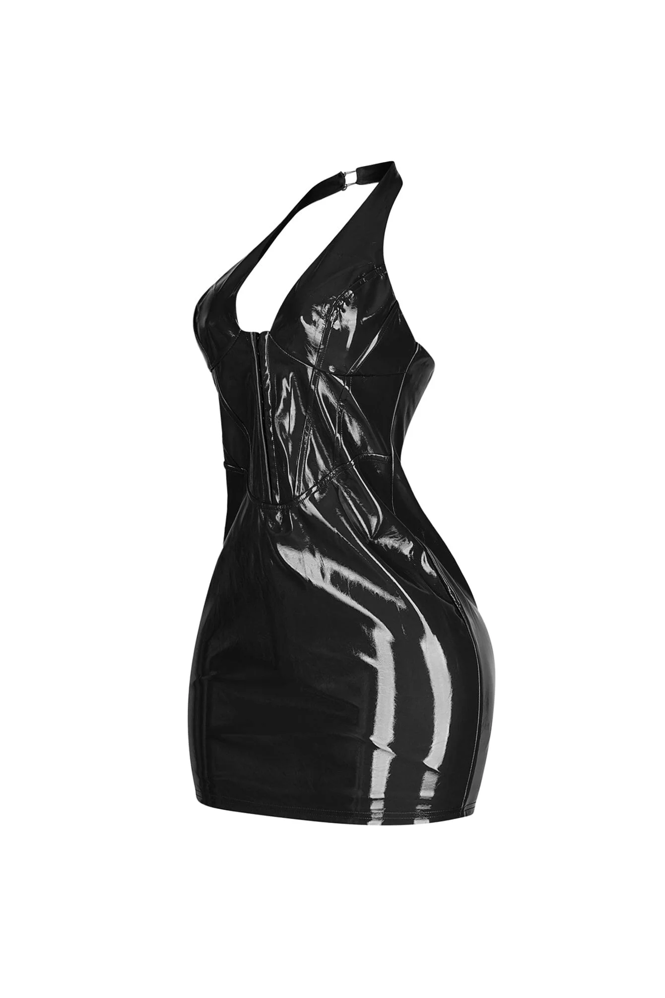 Soho Glossy Halter Mini Dress - Image 8