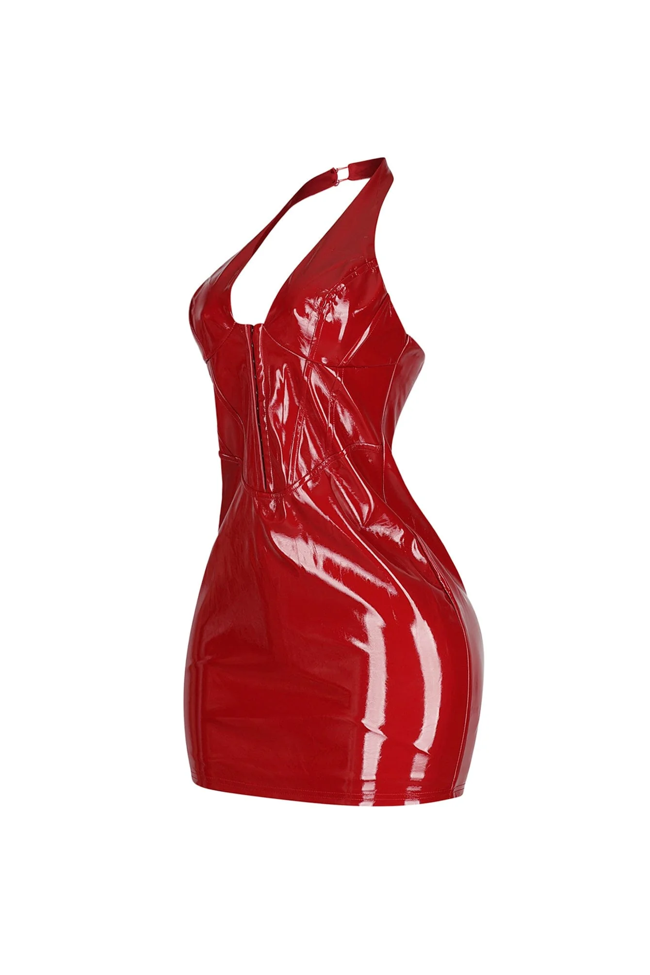 Soho Glossy Halter Mini Dress - Image 9