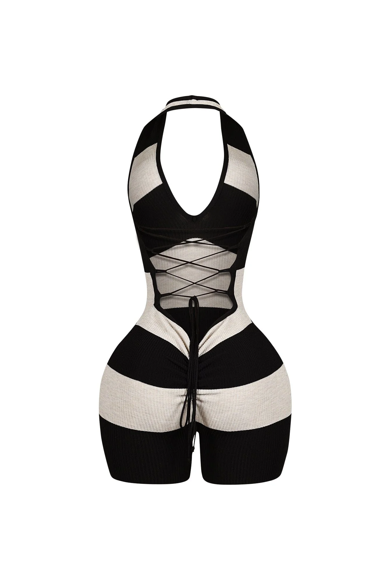Solace Stripe Lace Up Romper - Image 15