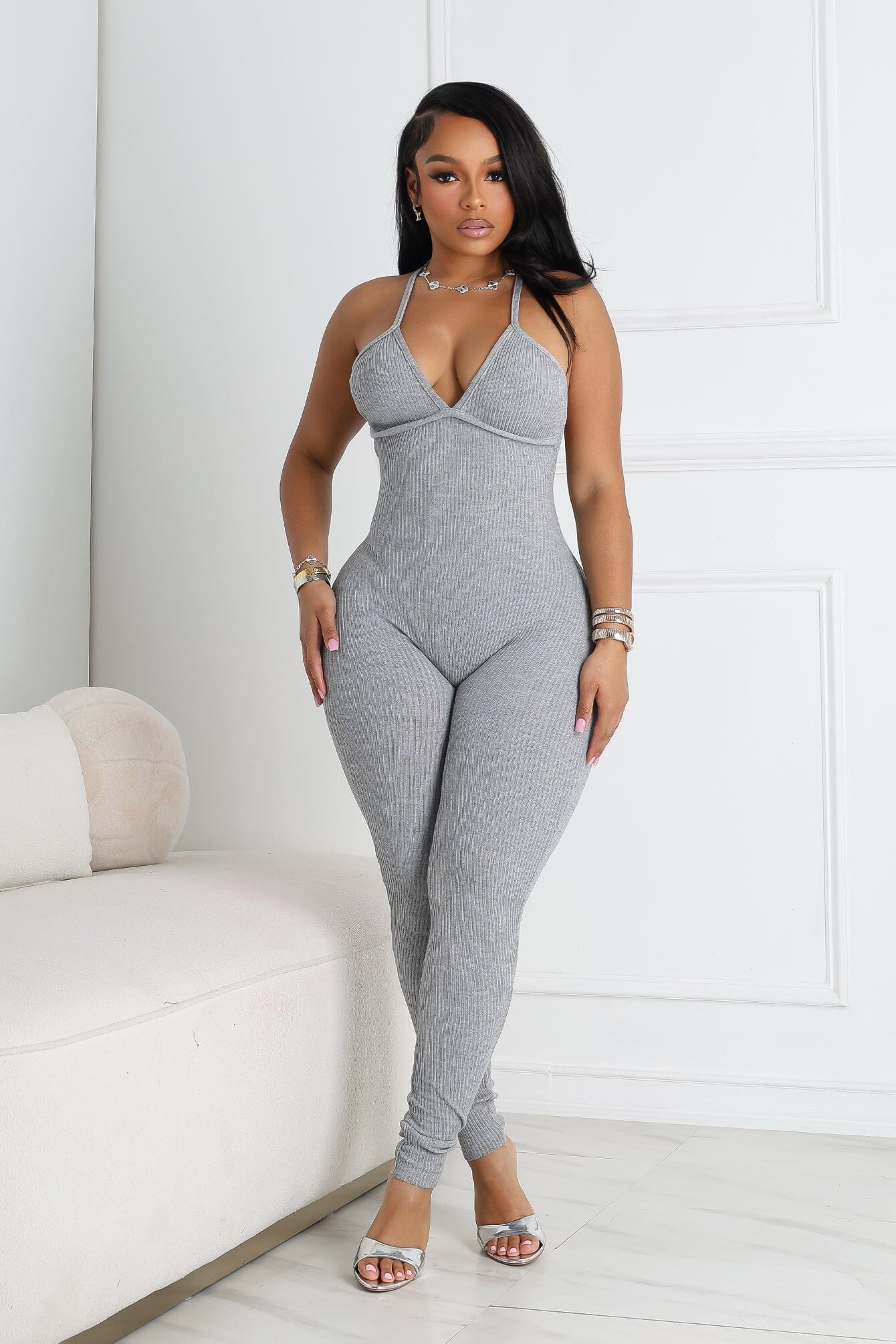 Solana Ribbed Knit Bustier Jumpsuit - Image 4