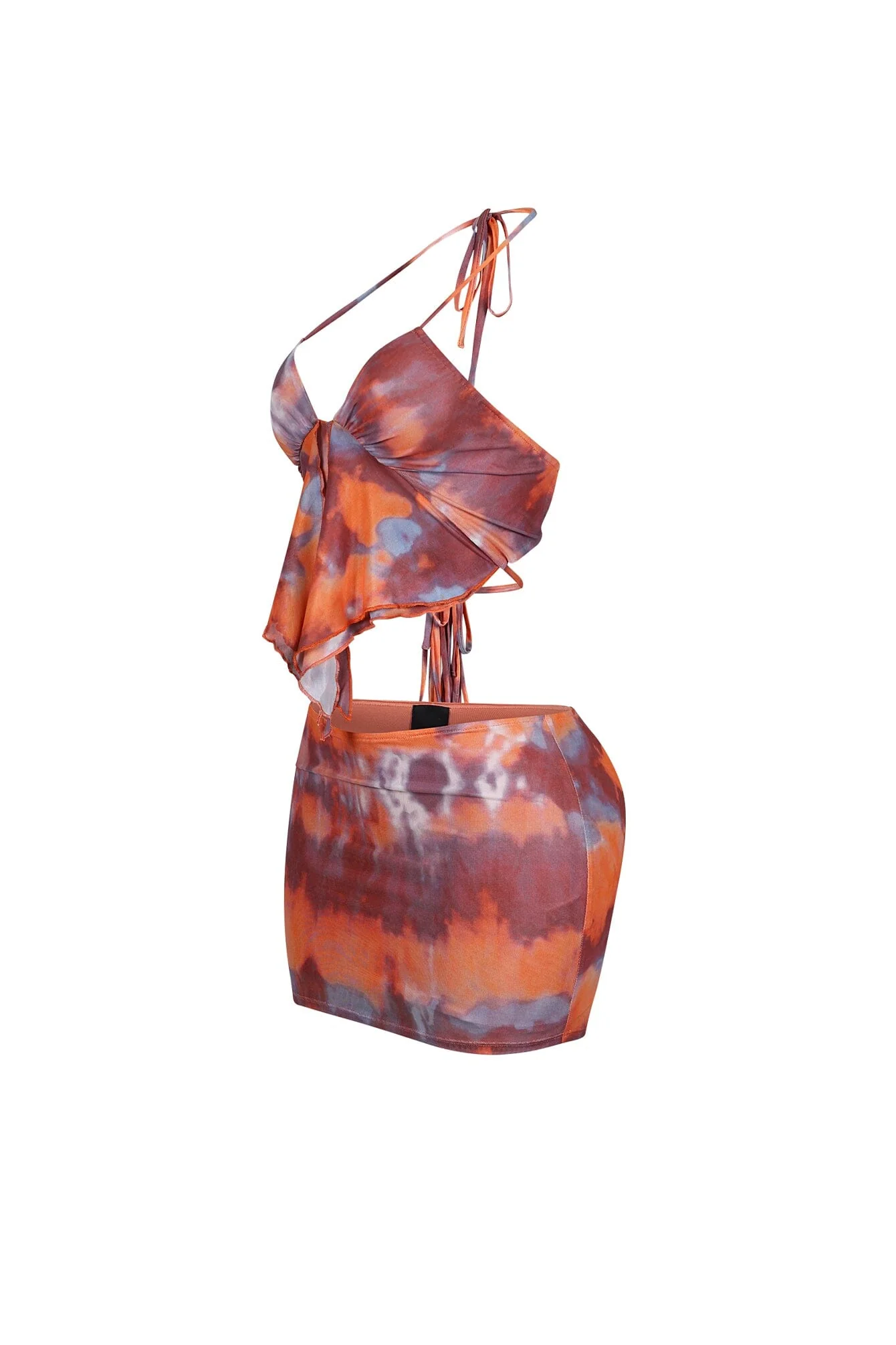 Solstice Mesh Print Halter Top & Skirt SET - Image 4