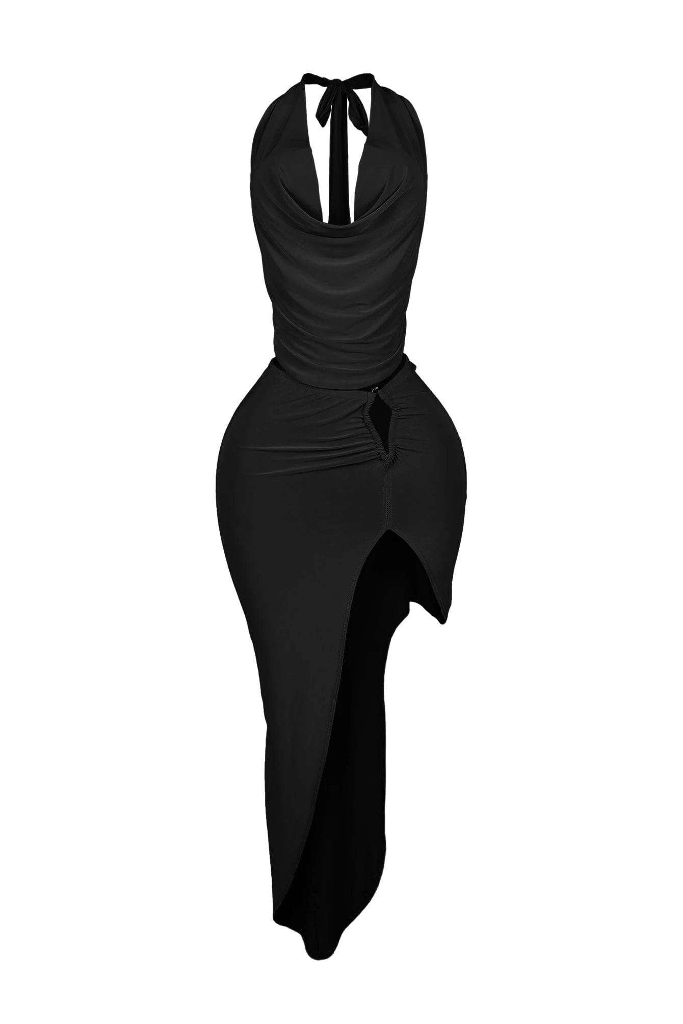Sora Cowl Neck Halter Top & Skirt SET - Image 5