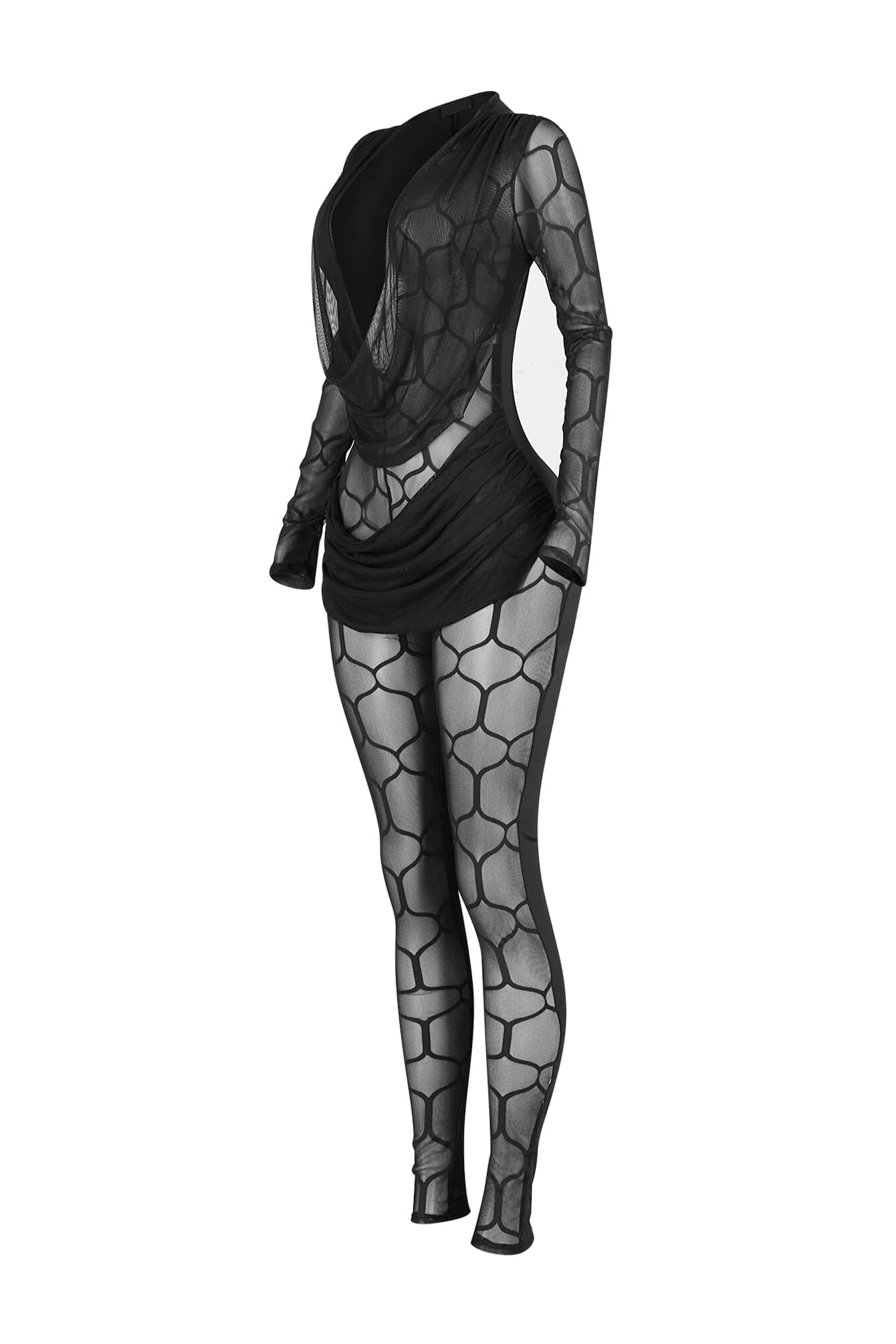 Soraya Mesh Cowl Neck Jumpsuit - Image 4