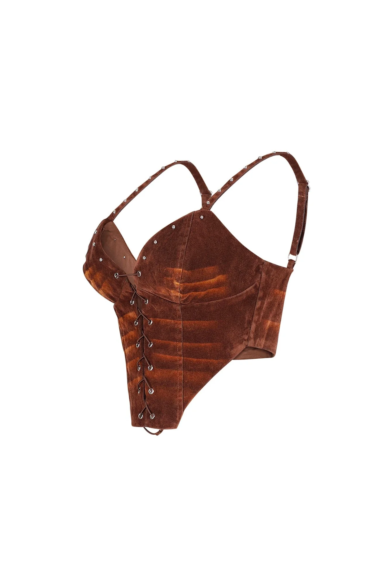 St. George Faux Suede Corset Top - Image 5