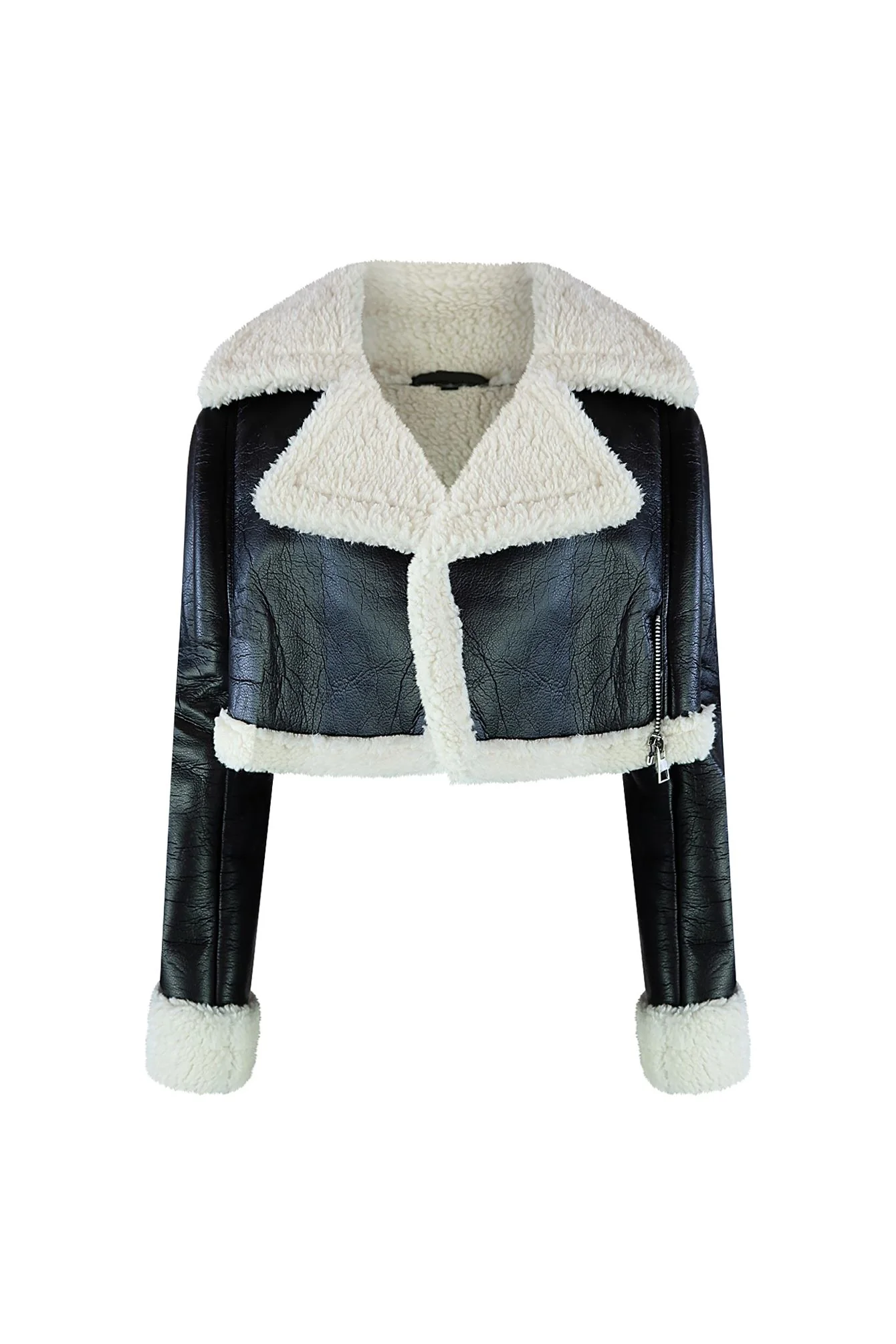 Staten Island Crop Faux Leather Jacket - Image 7