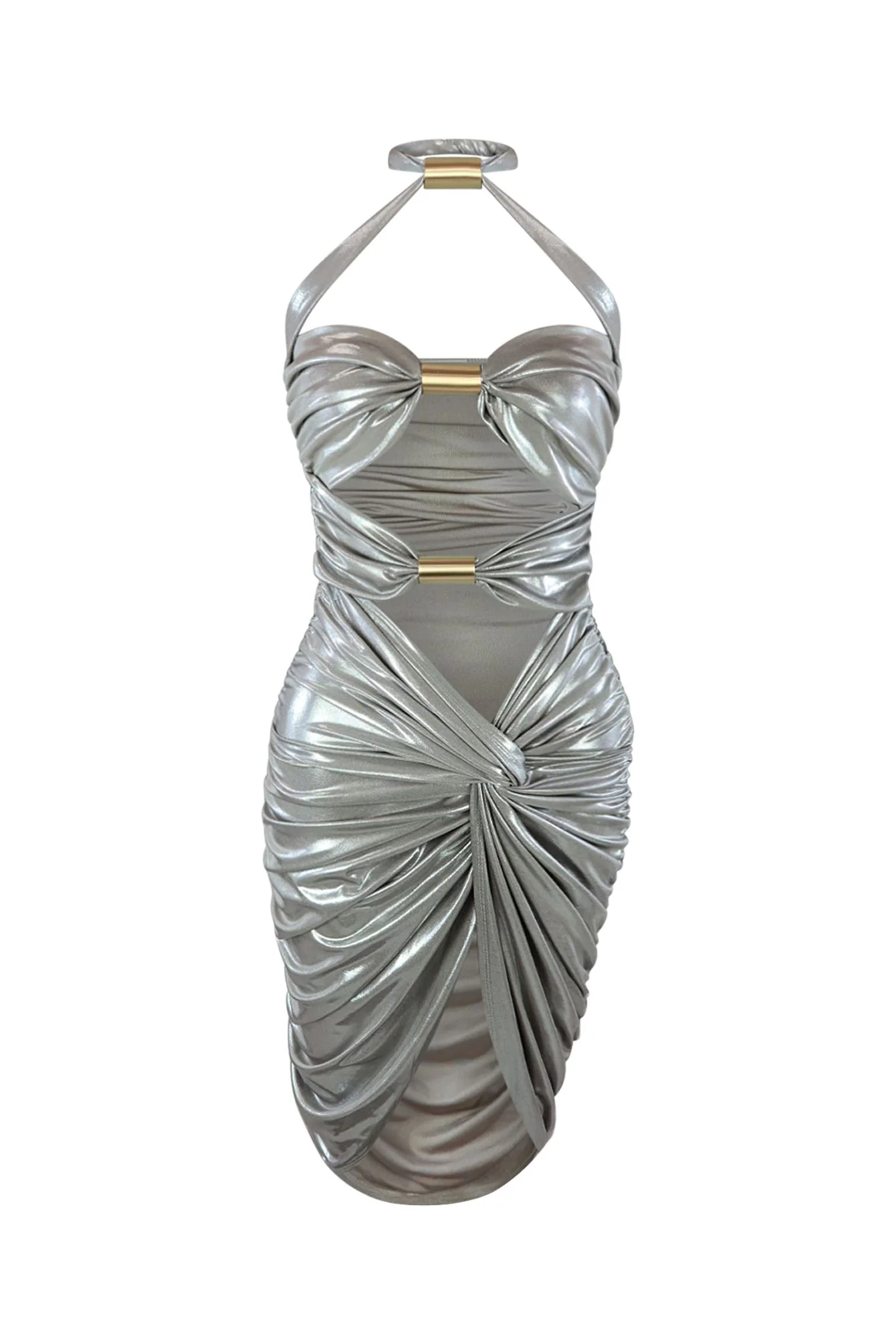 Stealing The Scene Cut Out Halter Dress - Image 4