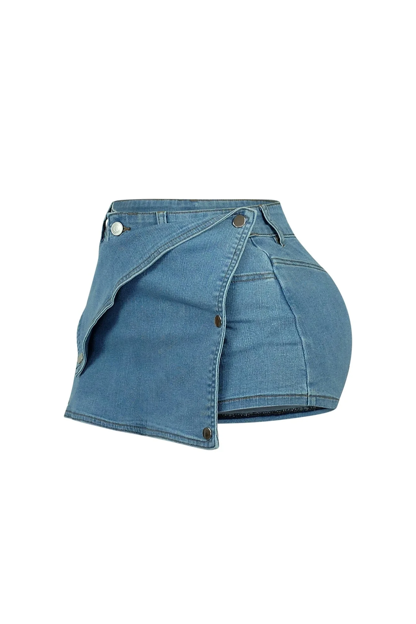 Stella Detachable Wrap Denim Skort - Image 3