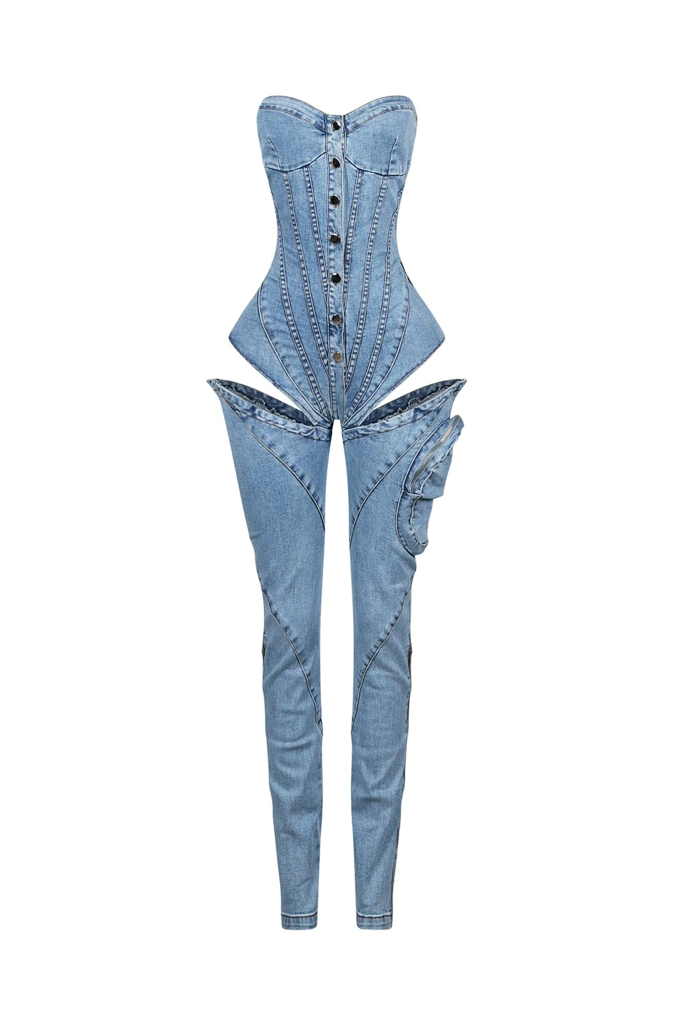 Step into Heat Cutout Denim Jumpsuit - Image 4