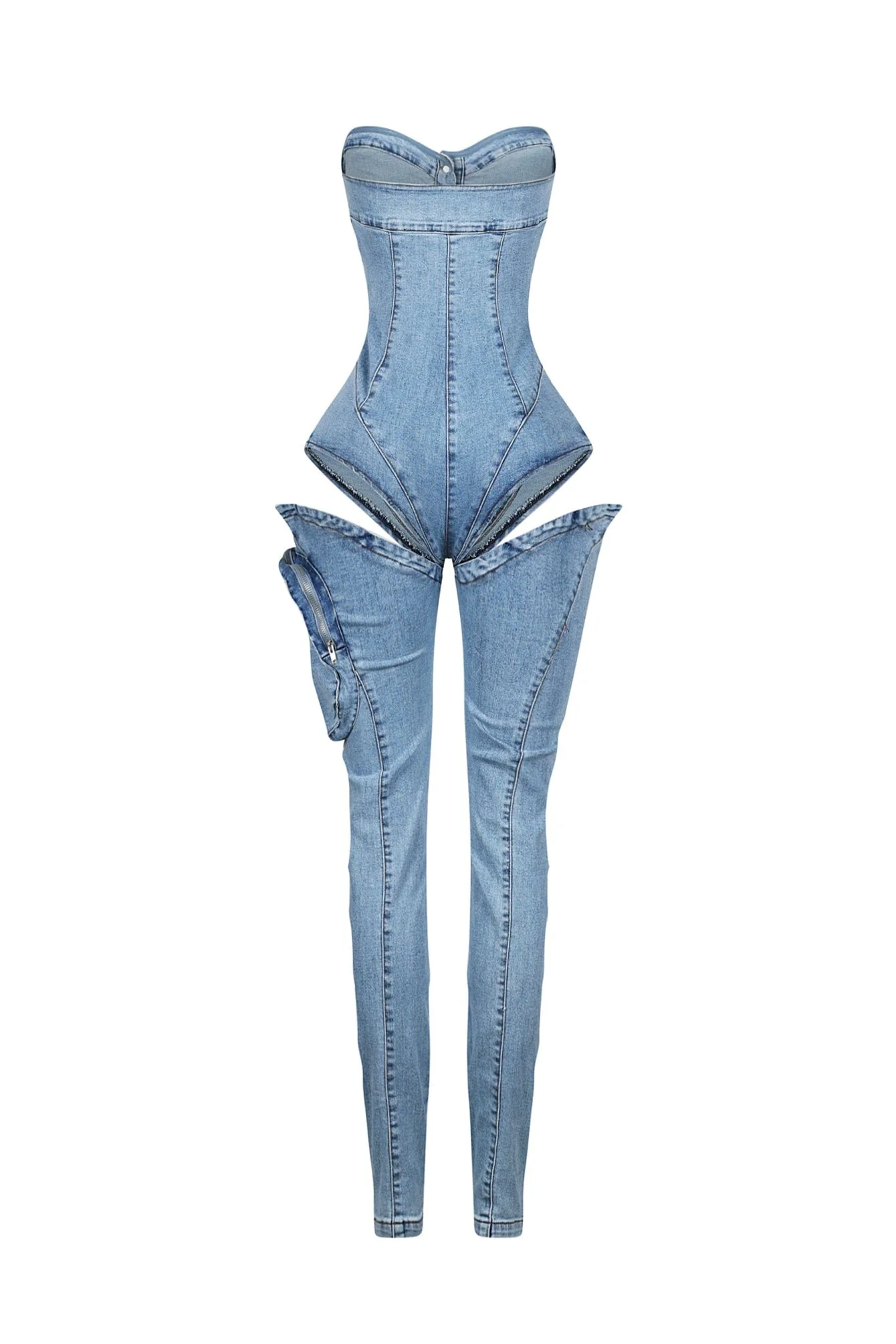 Step into Heat Cutout Denim Jumpsuit - Image 6