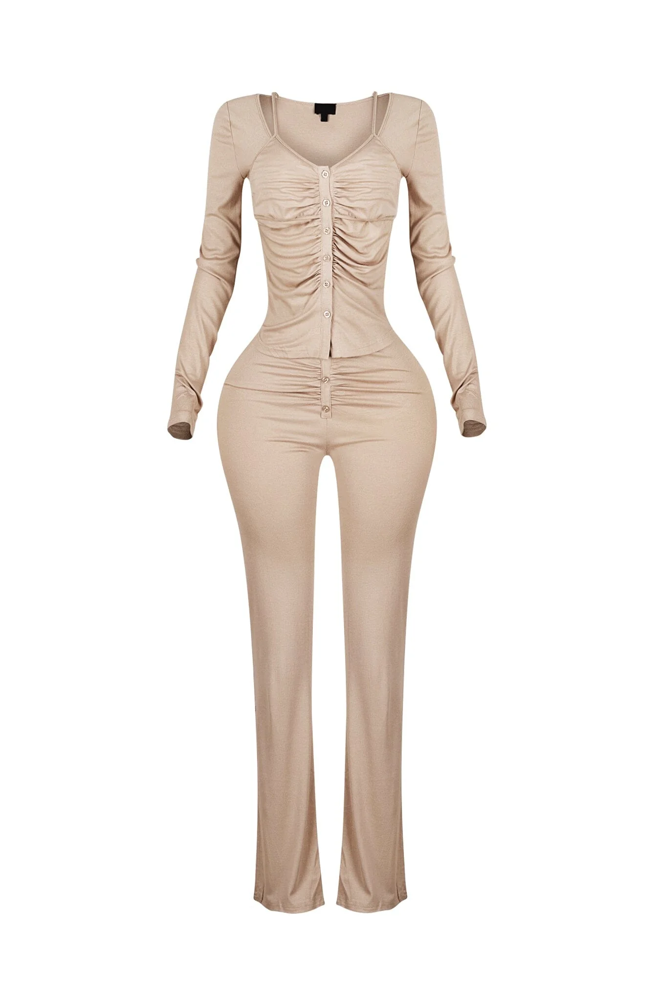 Sunday Drape Soft Henley Top & Pants SET - Image 11