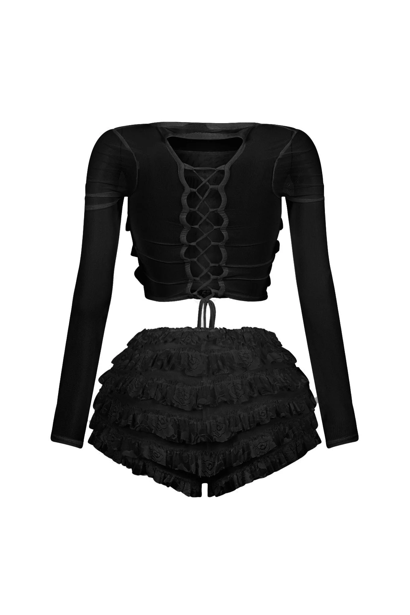 Sunny Mesh Lace Top & Shorts SET - Image 7