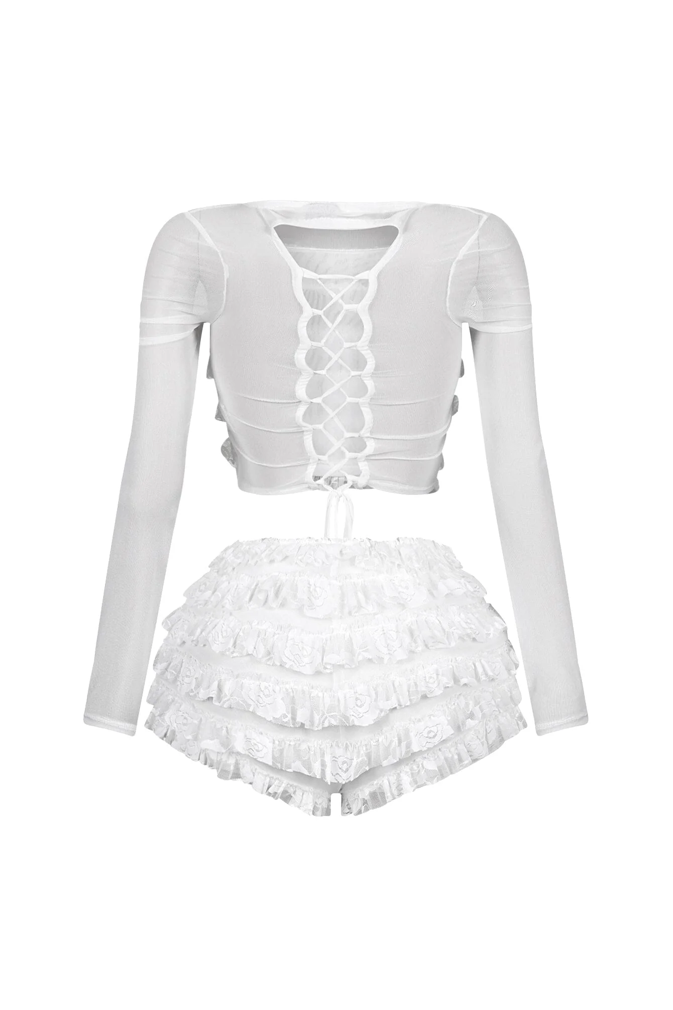 Sunny Mesh Lace Top & Shorts SET - Image 8