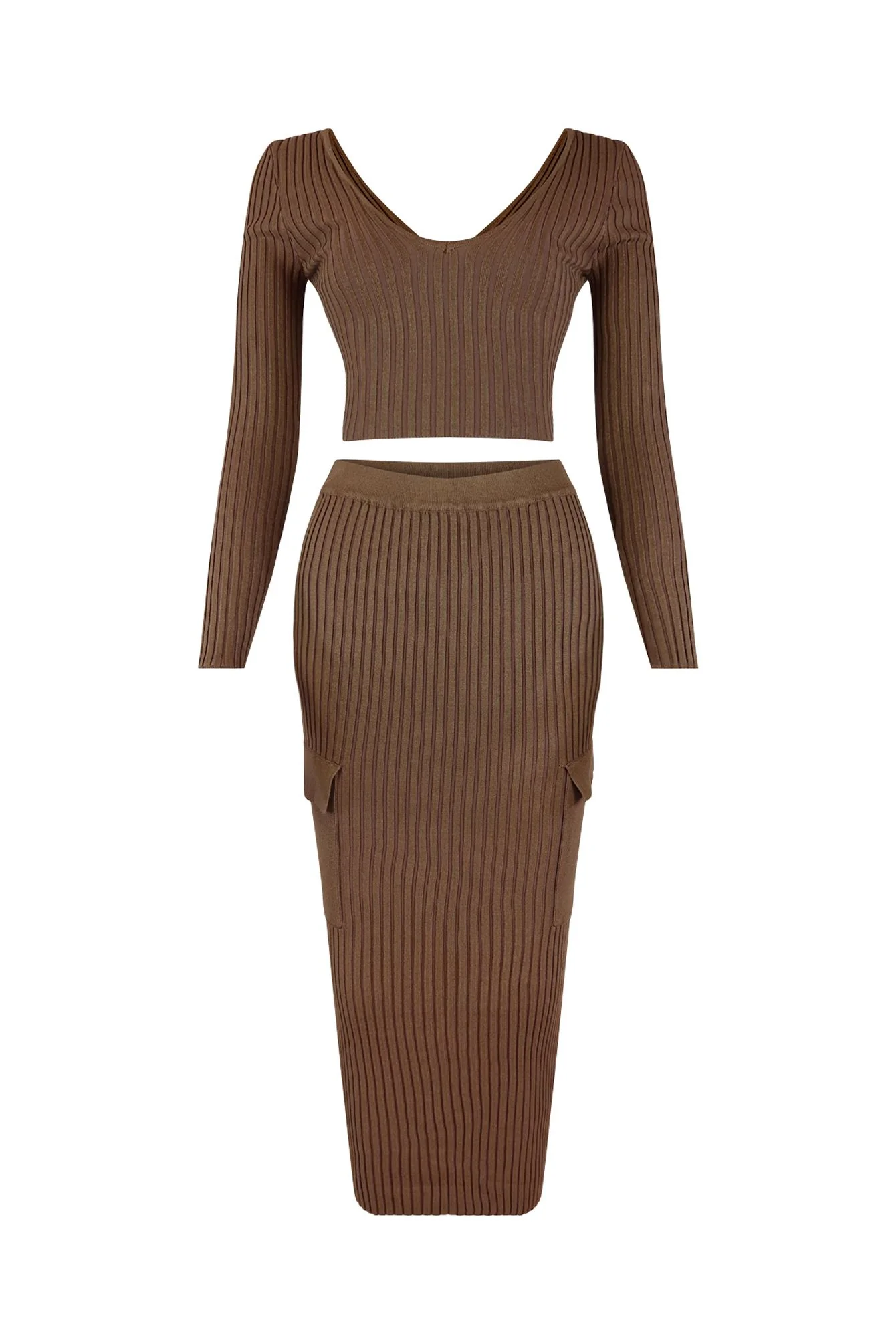 Sweet Sweater Knit Top & Midi Skirt SET - Image 4