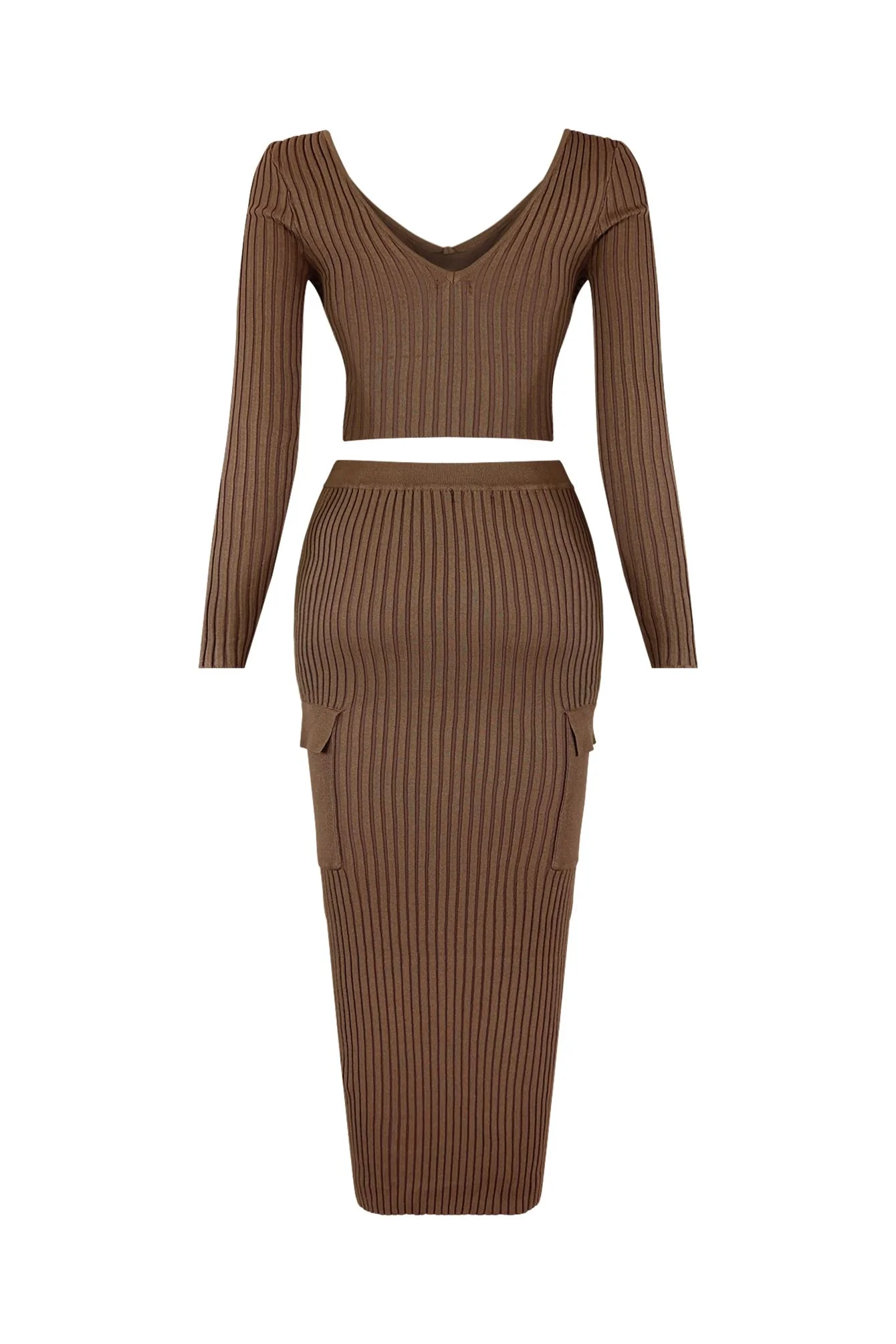 Sweet Sweater Knit Top & Midi Skirt SET - Image 5