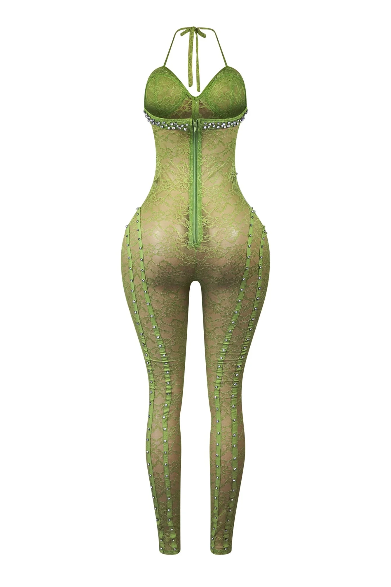 Sweet Alert Lace Rhinestone Jumpsuit - Image 5