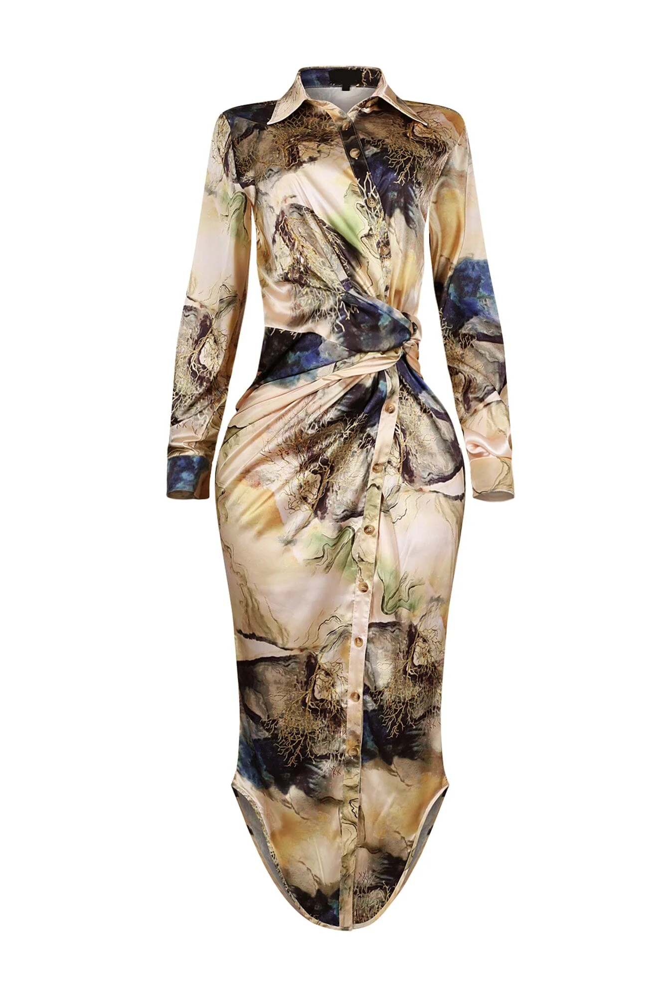 Sweet Talking Print Satin Maxi Dress - Image 3