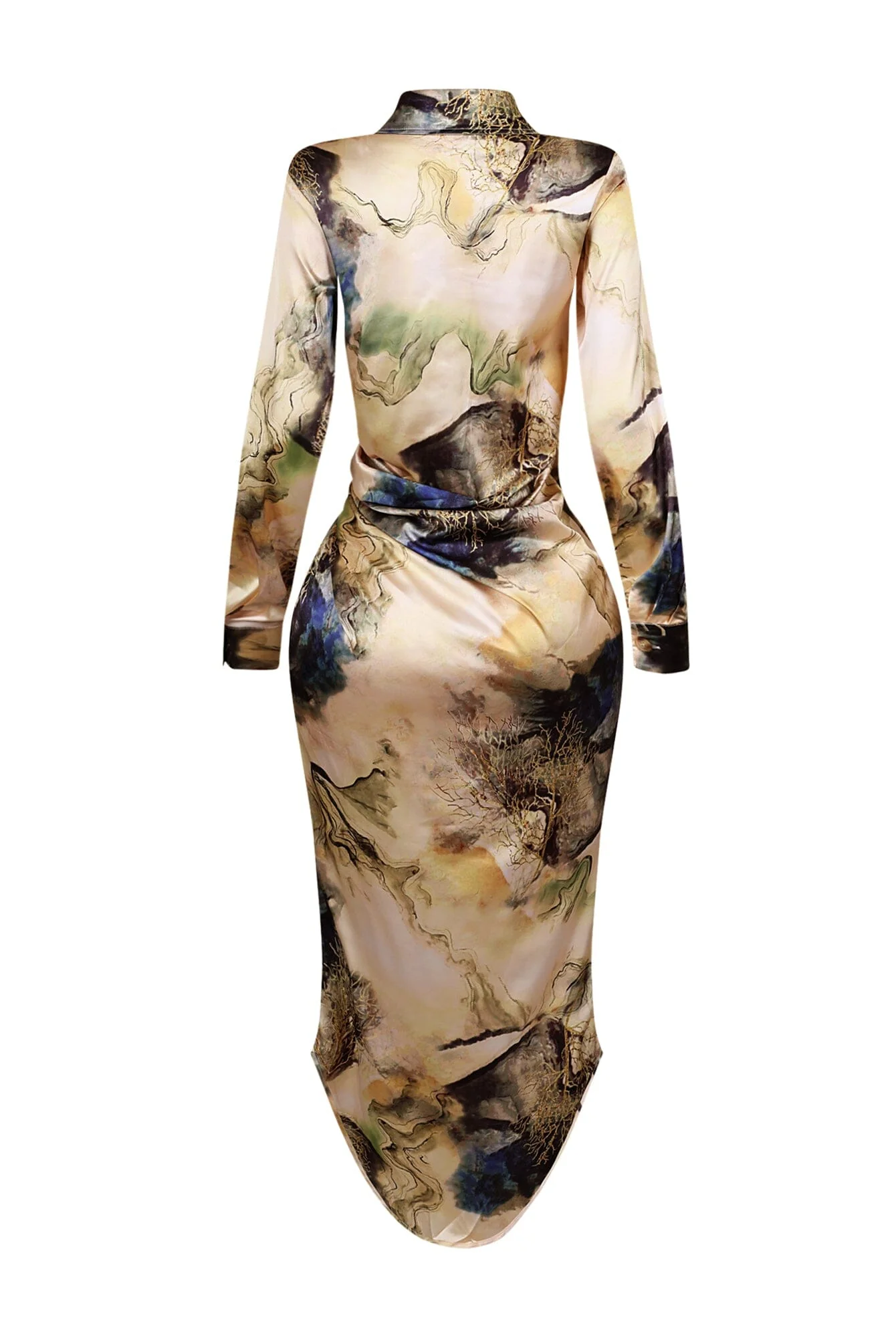 Sweet Talking Print Satin Maxi Dress - Image 5