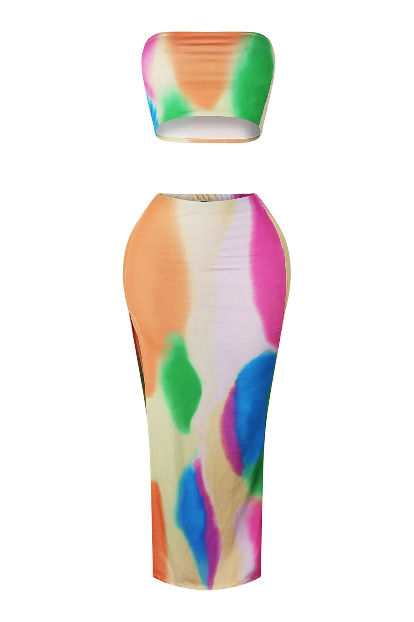 Tahiti Print Tube Top & Maxi Skirt SET - Image 4