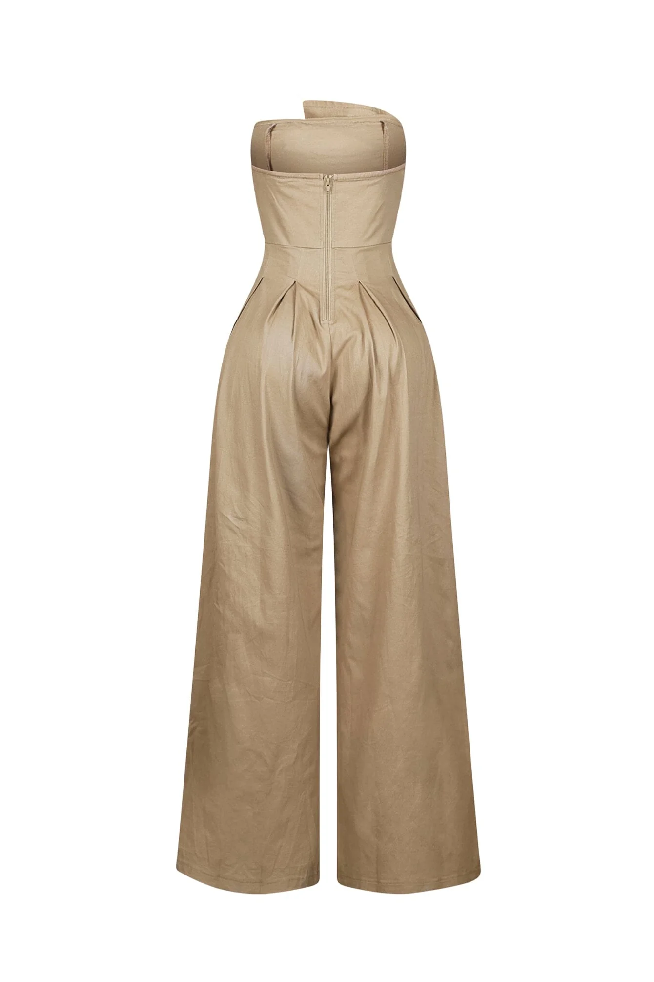 Tailored Cotton Twill Tube Top Jumpsuit - Image 5