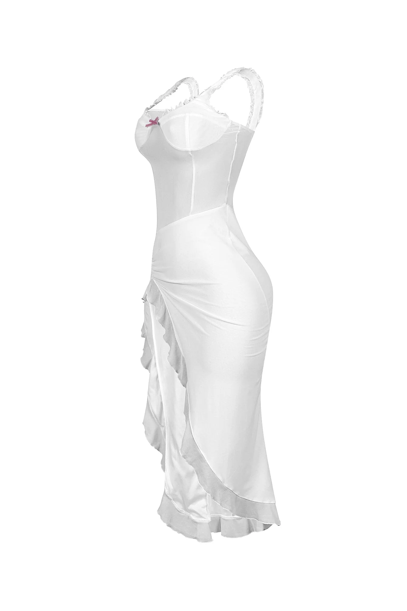 Tamiko Mesh Ruffle Trim Tank Midi Dress - Image 7