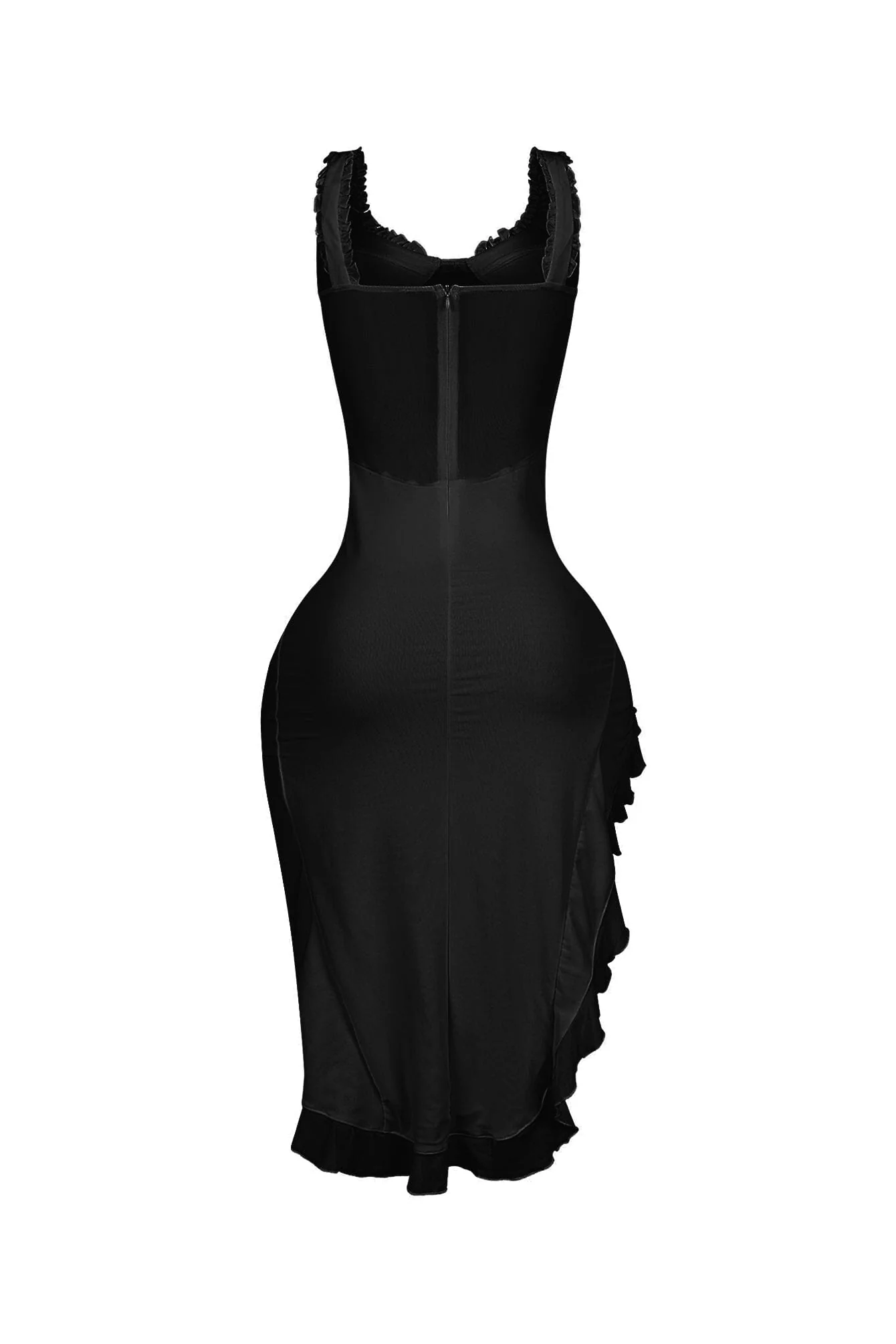 Tamiko Mesh Ruffle Trim Tank Midi Dress - Image 8