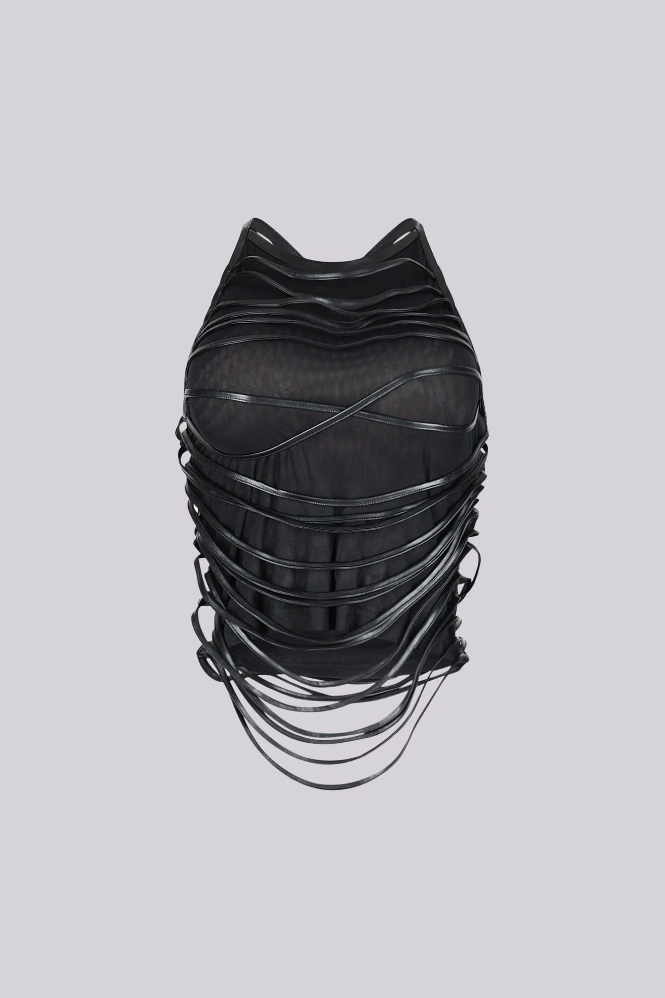 Tayah Mesh Faux Leather Top - Image 4