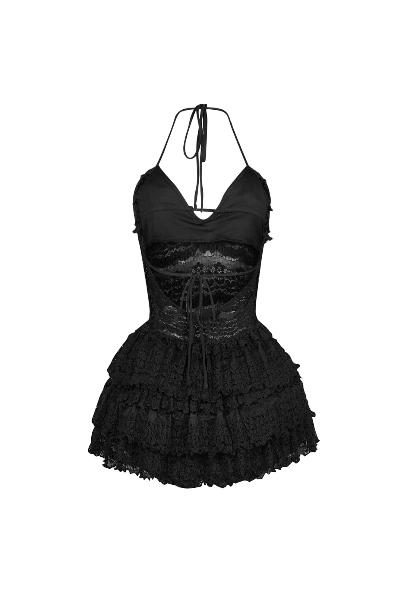 Teaseflow Lace Ruffle Mini Dress - Image 5