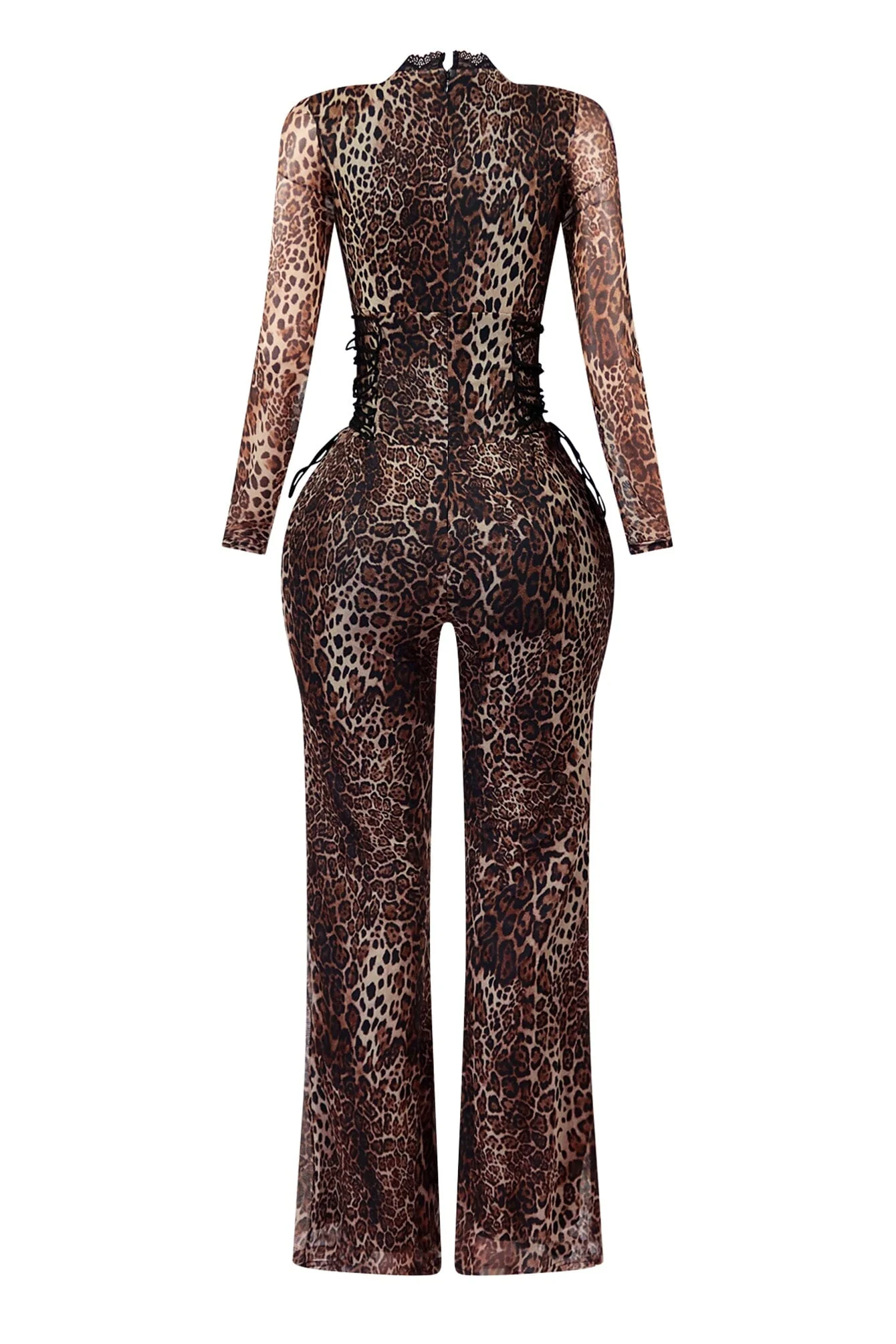 Teddy Leopard Mesh Jumpsuit - Image 4