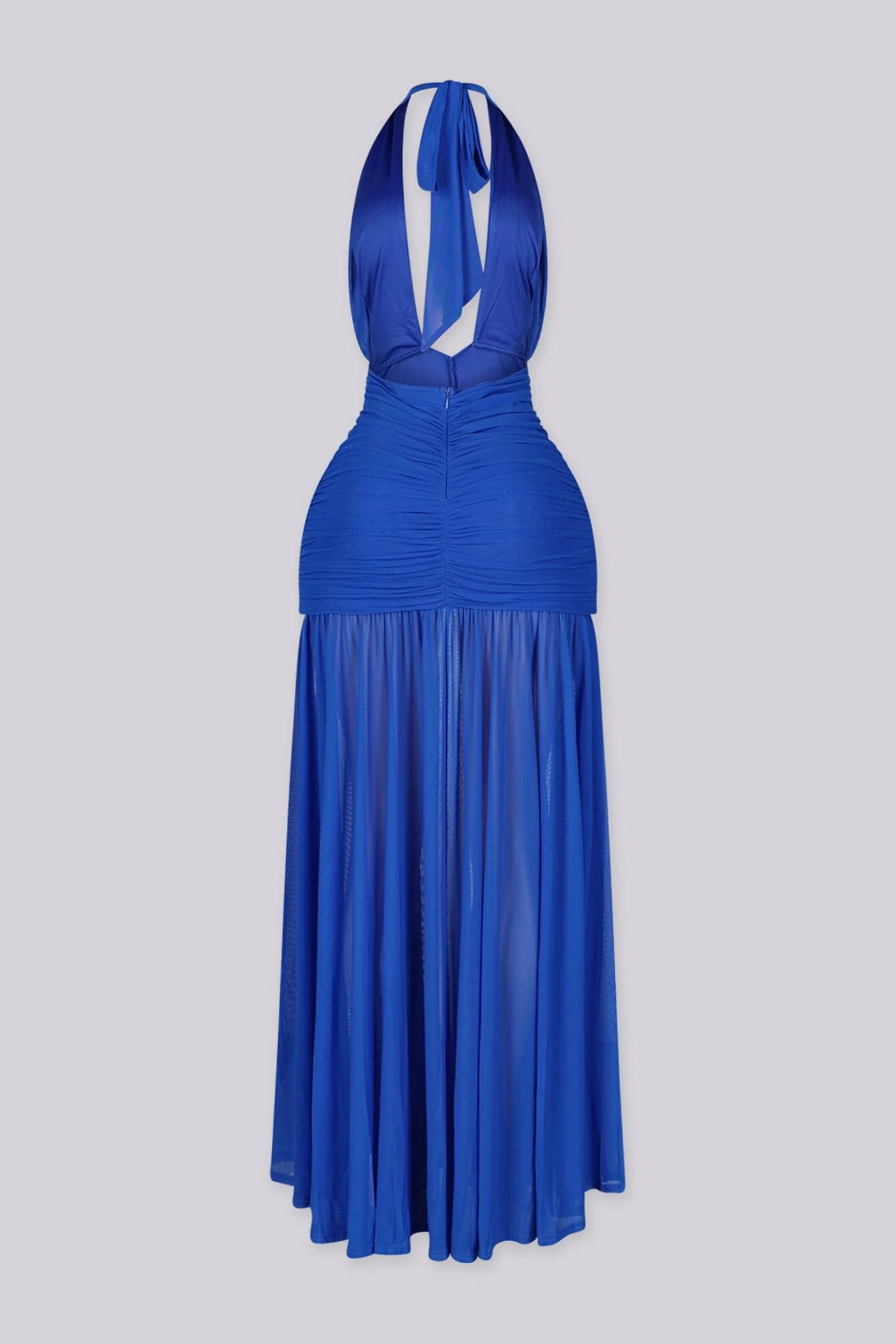 Temptress Ruched Halter Maxi Dress - Image 6