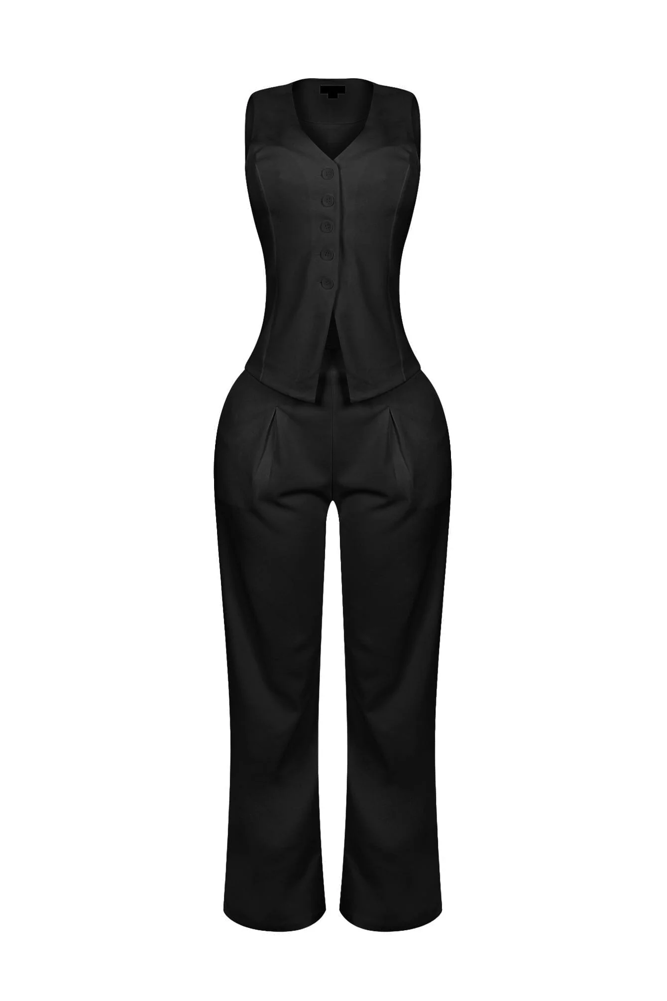 Teresita Button Up Vest Top & Pants SET - Image 9