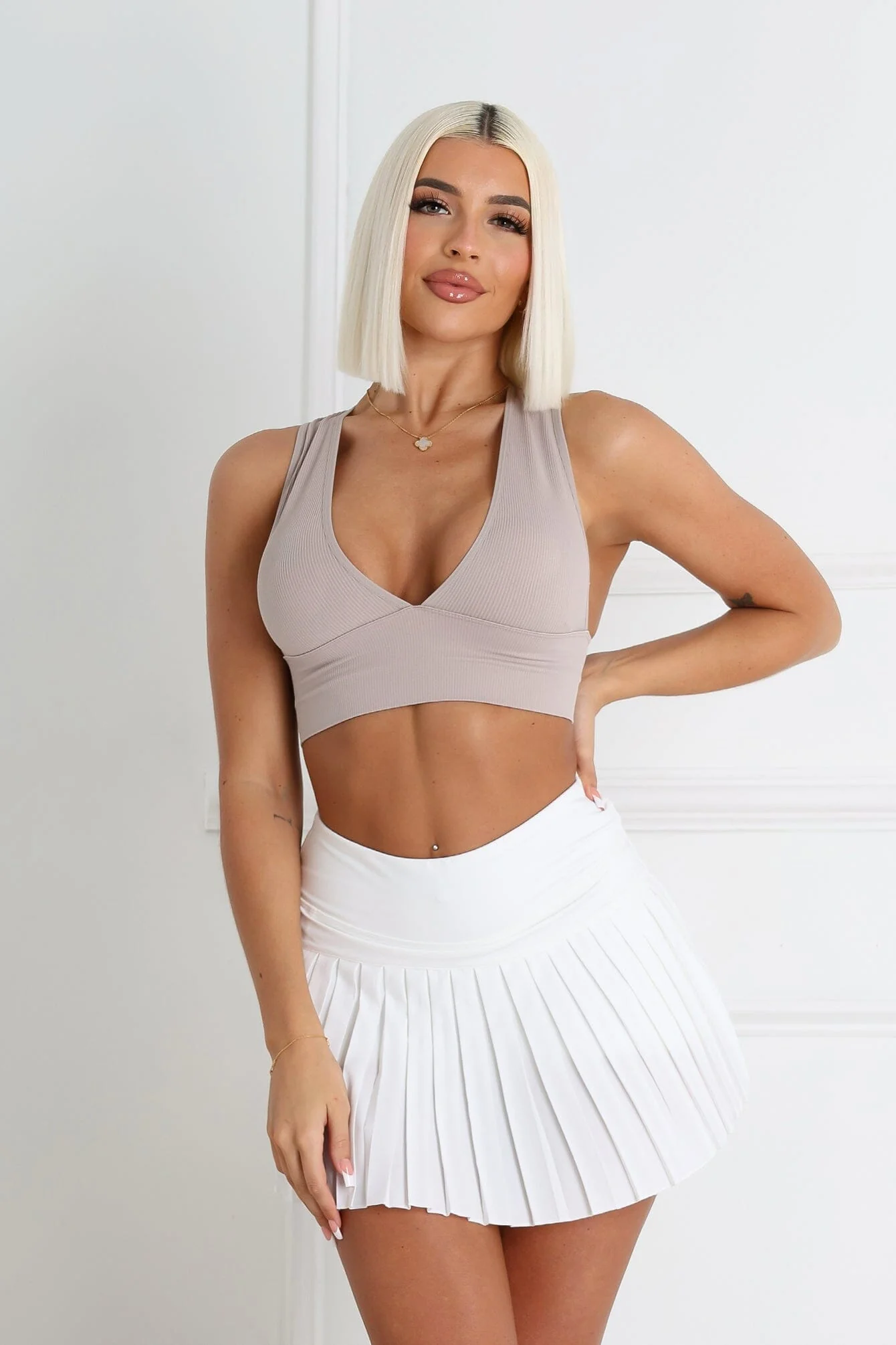 The Baby Ribbed Deep V-Neck Top - Image 2