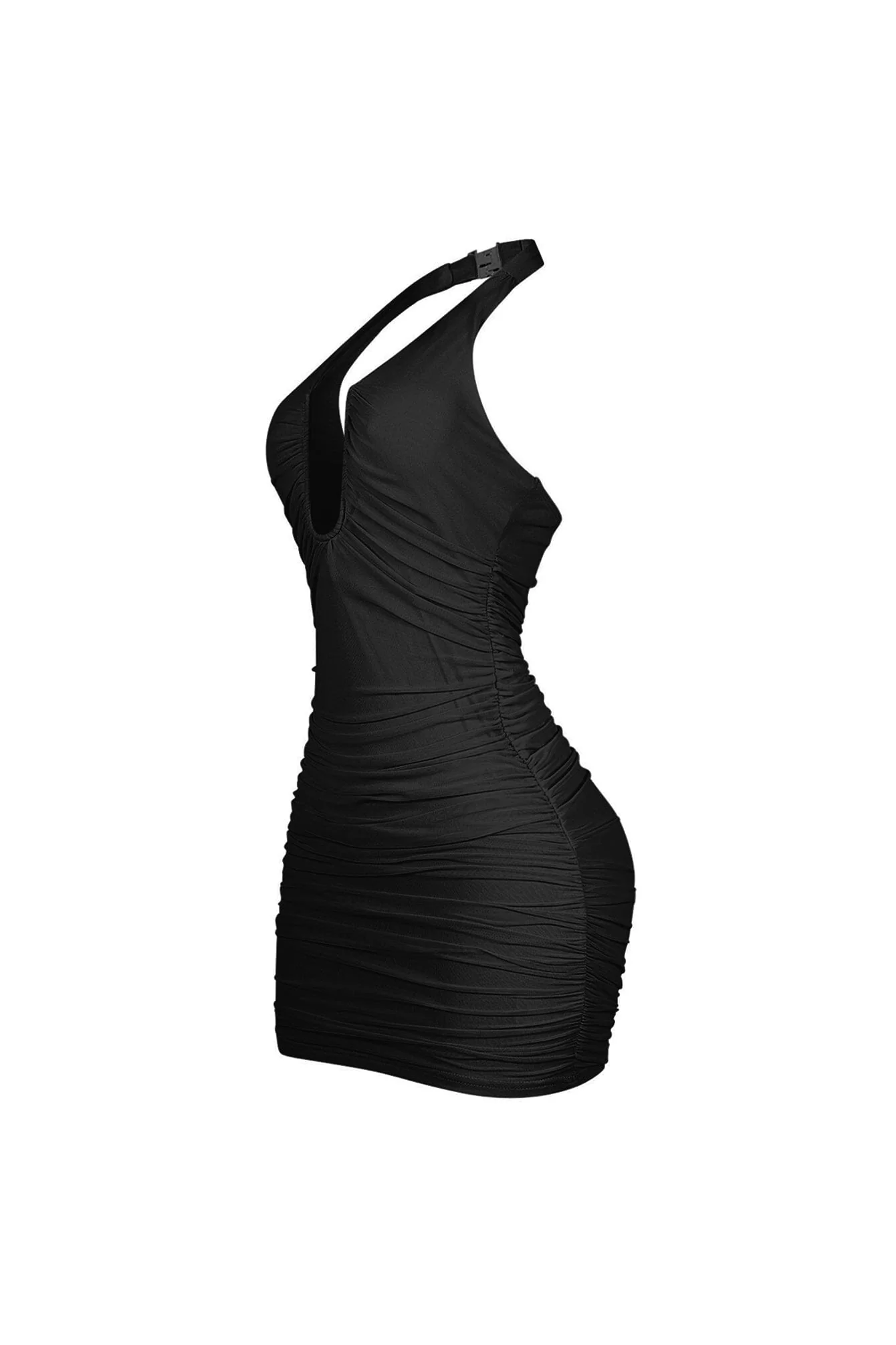 Theodora Sculpted Halter Mini Dress - Image 10