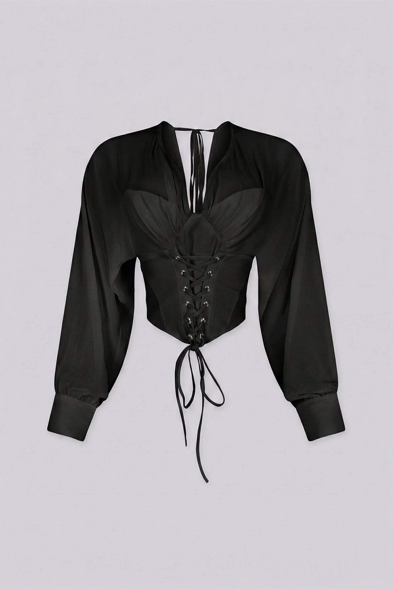 Tie Me Up Sheer Long Sleeve Top - Image 5