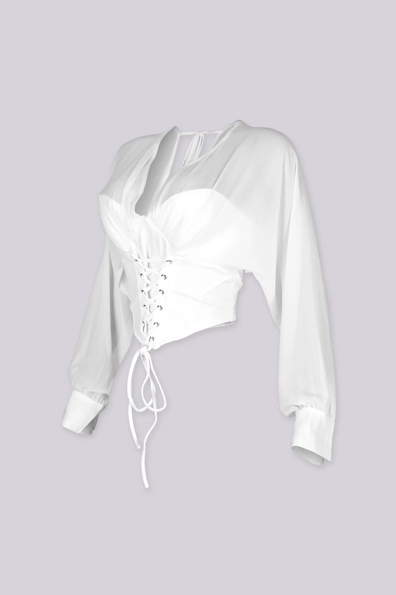 Tie Me Up Sheer Long Sleeve Top - Image 6