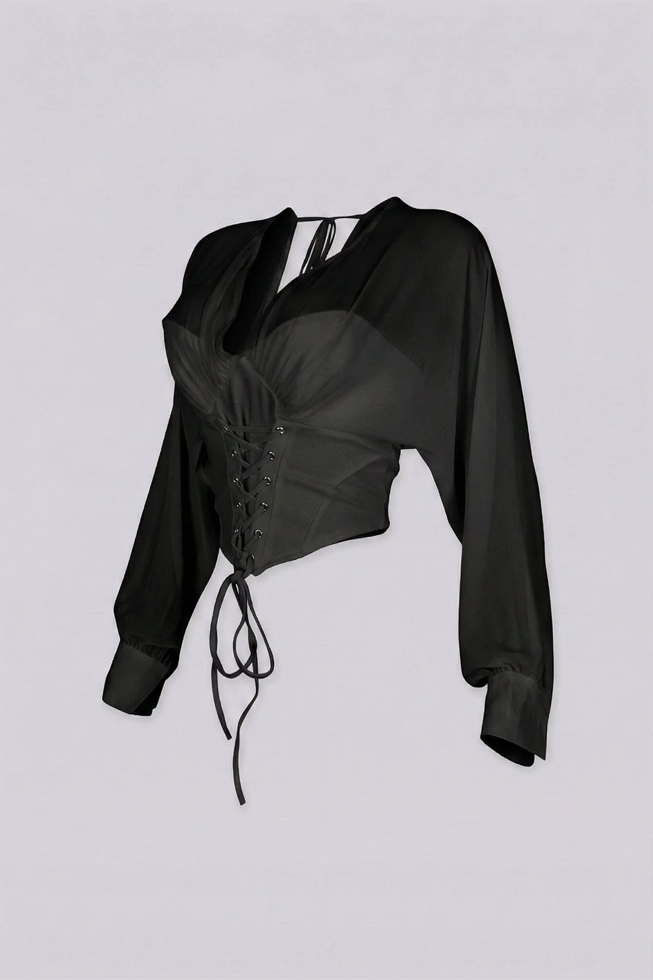 Tie Me Up Sheer Long Sleeve Top - Image 7