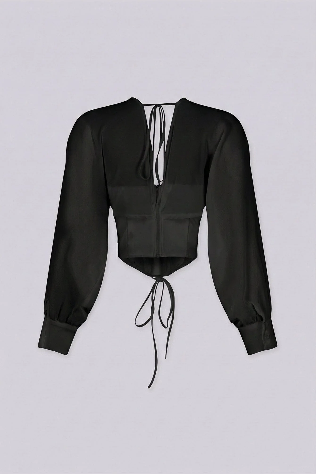 Tie Me Up Sheer Long Sleeve Top - Image 9