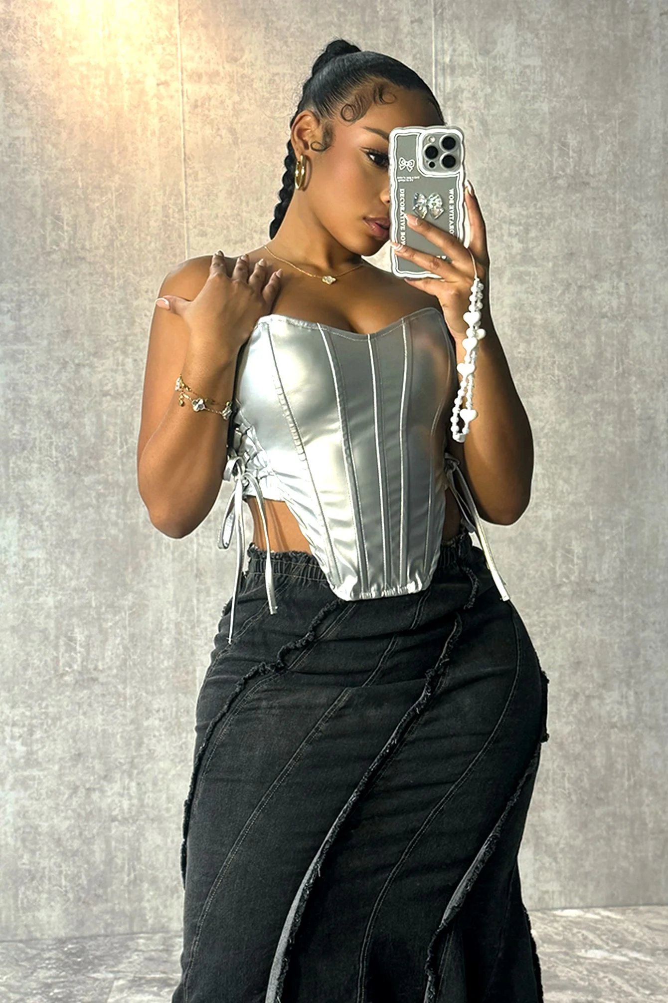 Too Hot Faux Leather Corset Top - Image 2