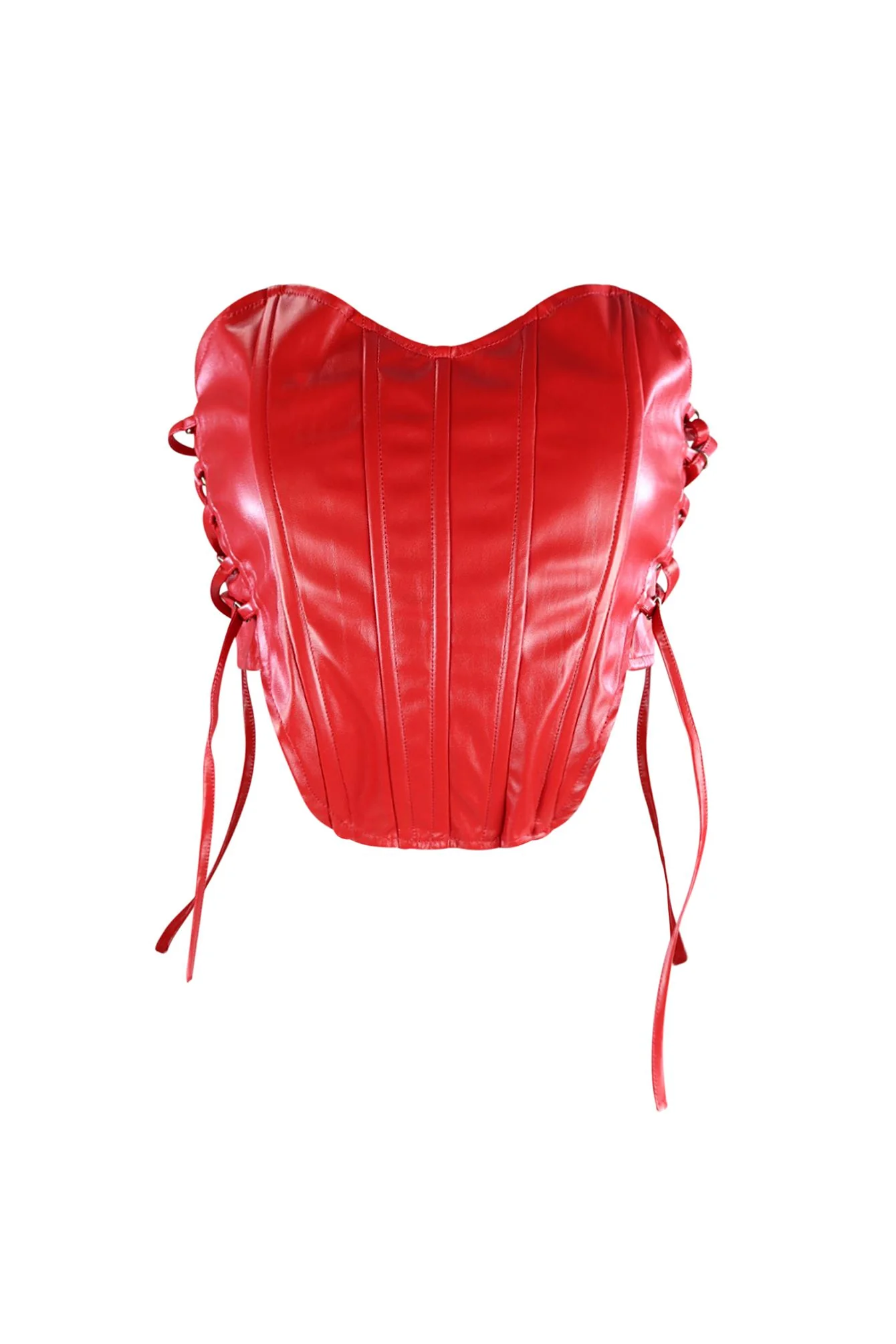 Too Hot Faux Leather Corset Top - Image 3