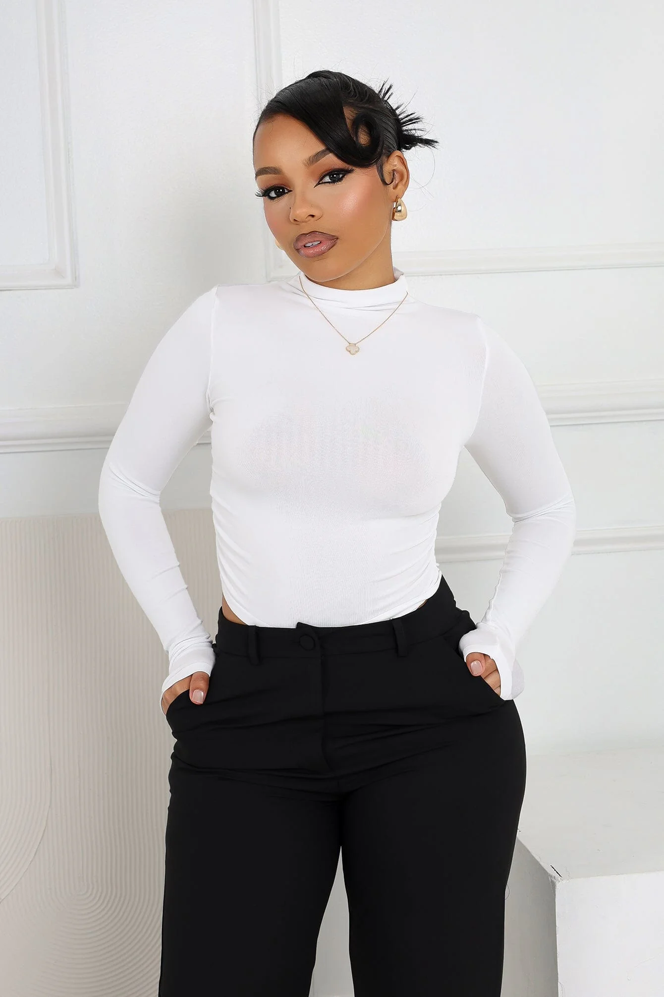 Touching Moment Mock Neck Top - Image 2