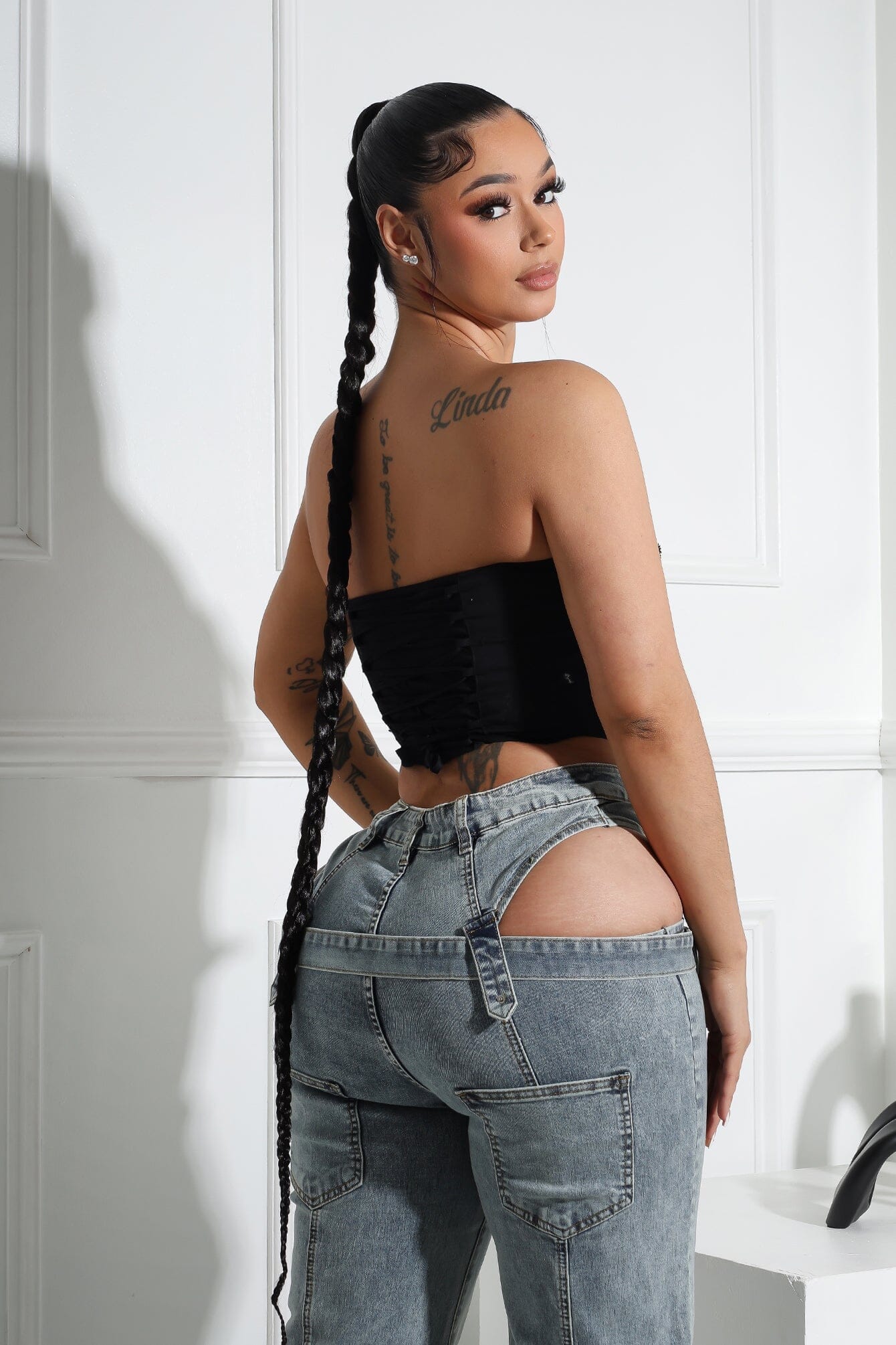 Trina Tube Crochet Lace Crop Top - Image 3