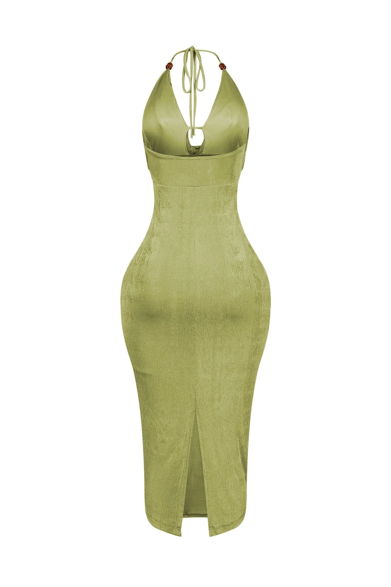Truffle Slinky Cowl Neck Halter Midi Dress - Image 13