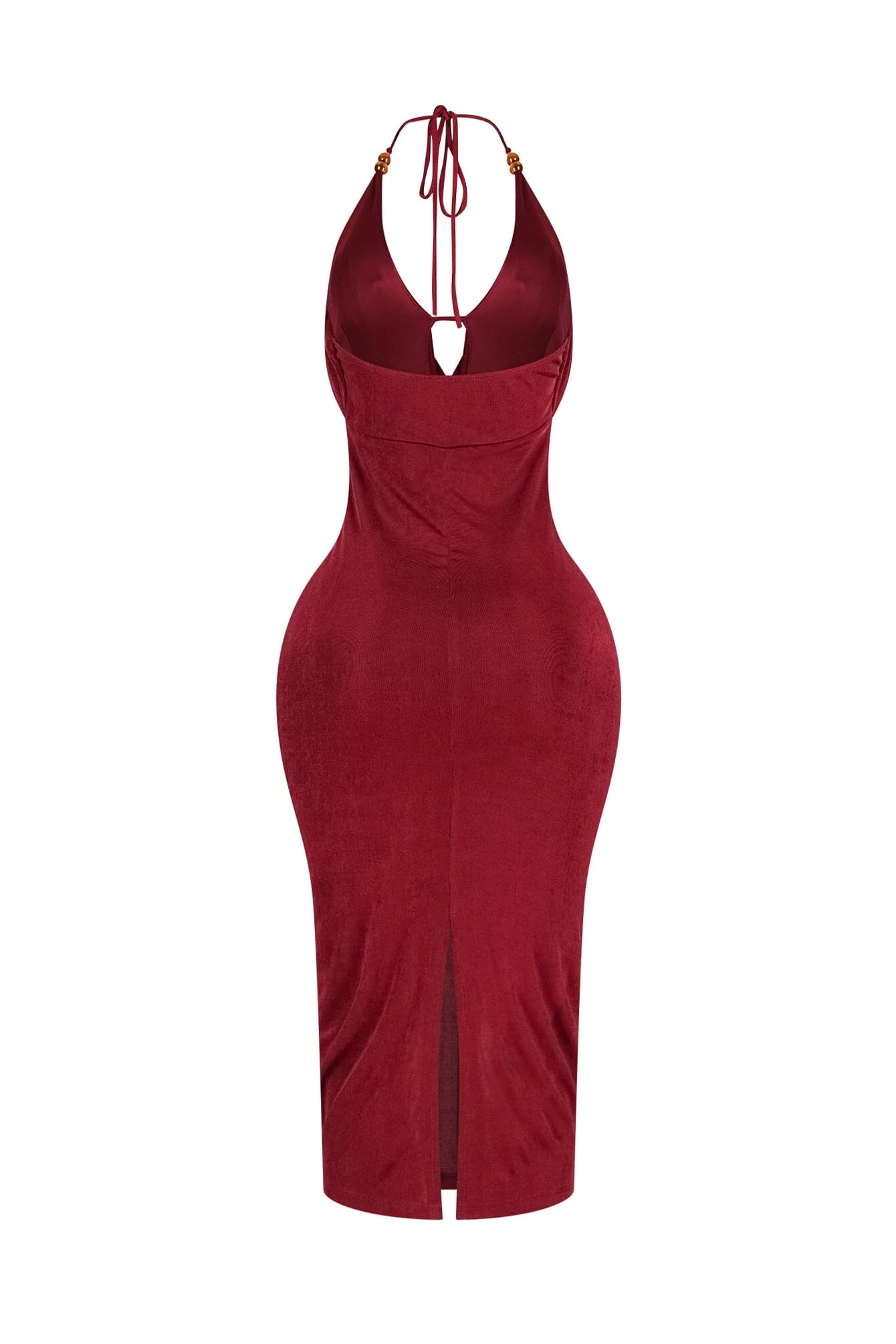 Truffle Slinky Cowl Neck Halter Midi Dress - Image 14