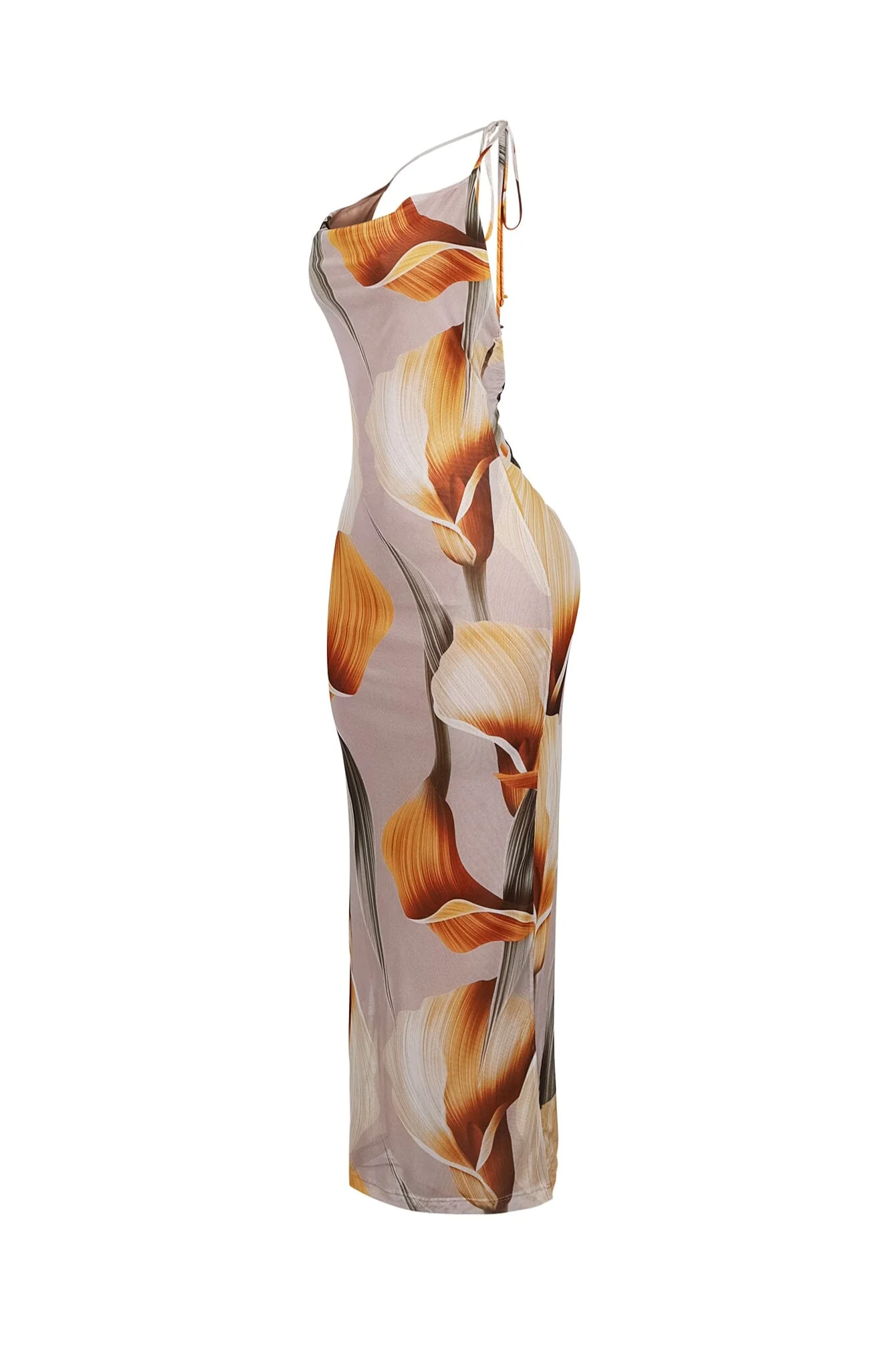 Tulipfield Mesh Print Halter Maxi Dress - Image 4