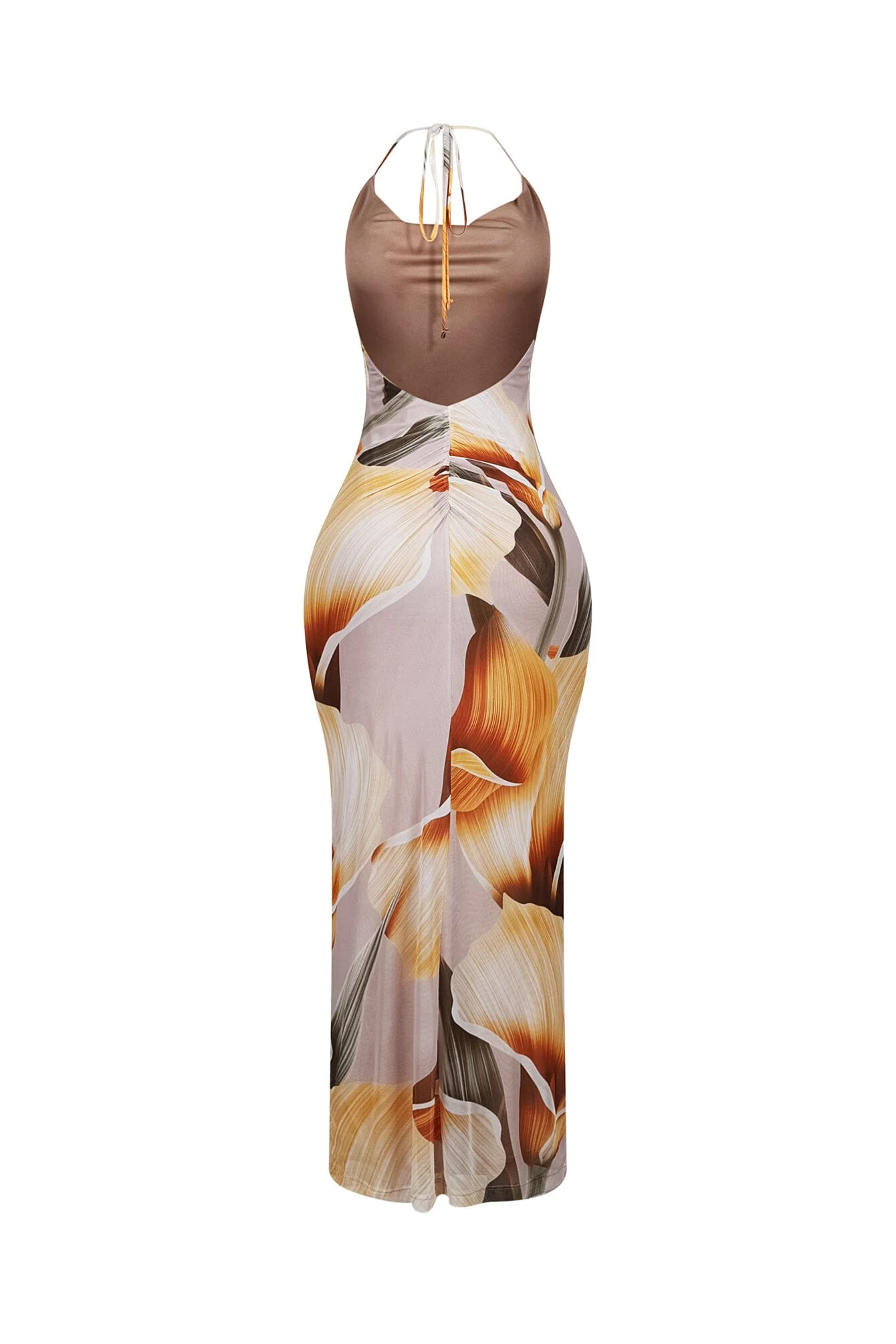 Tulipfield Mesh Print Halter Maxi Dress - Image 5