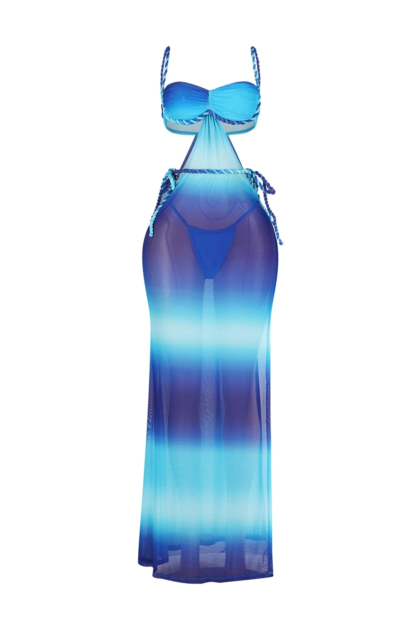 Tulum Mesh Print Rope Maxi Dress - Image 3
