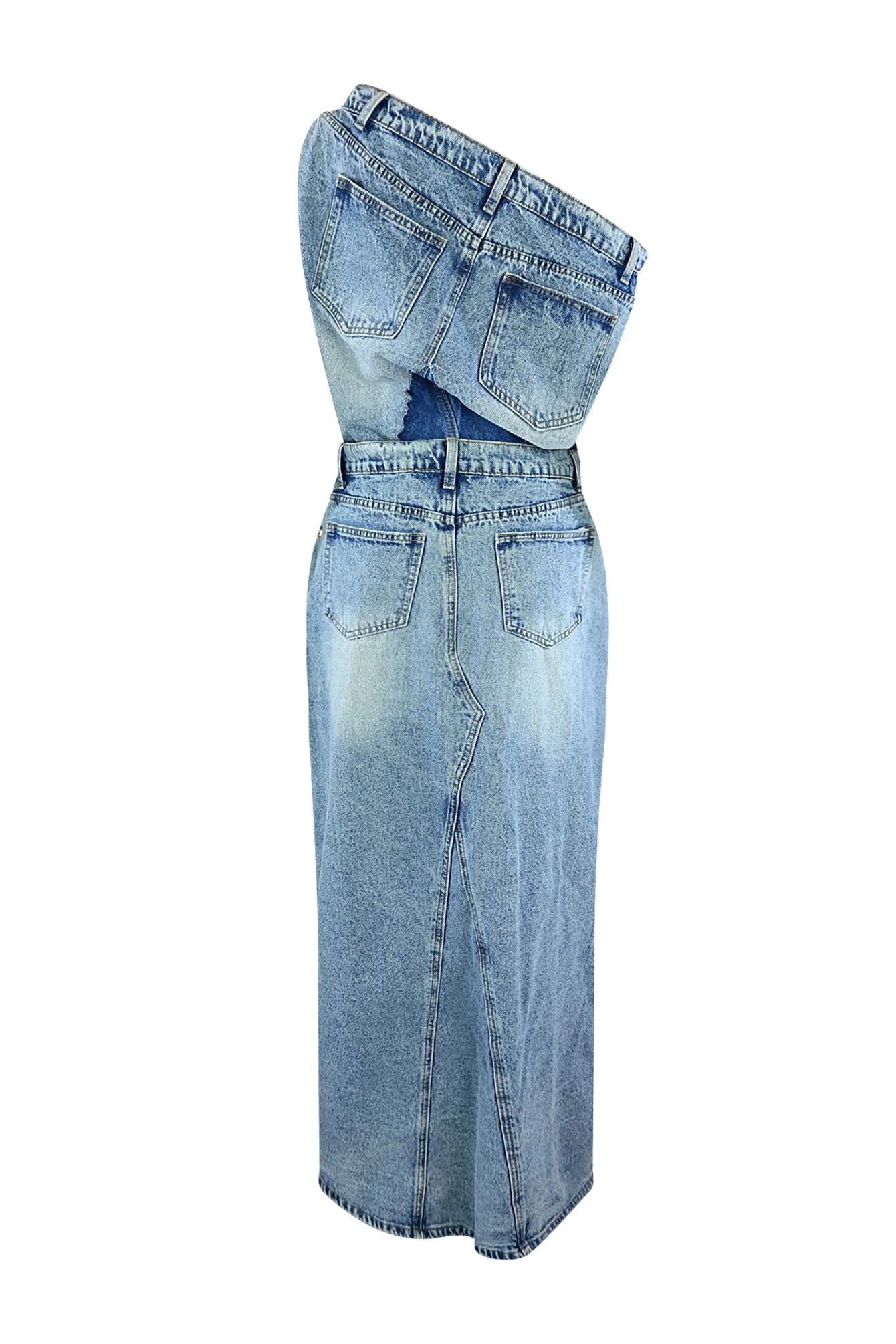 Sawyer Un Balanced Denim Maxi Dress - Image 3