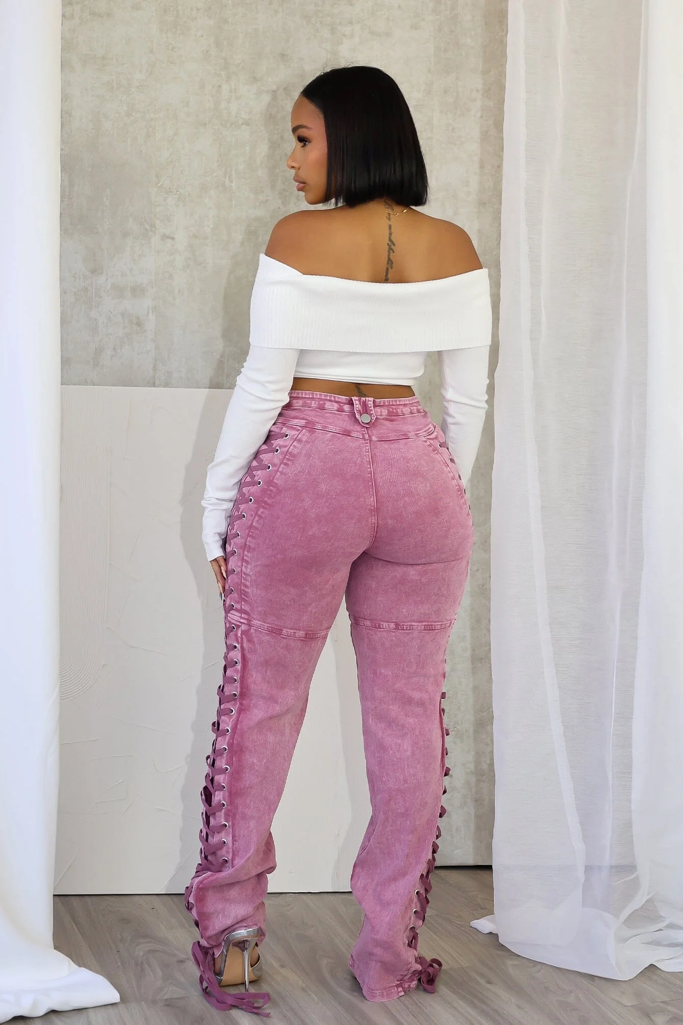 Unholy Side Lace Up Denim Jeans - Image 4