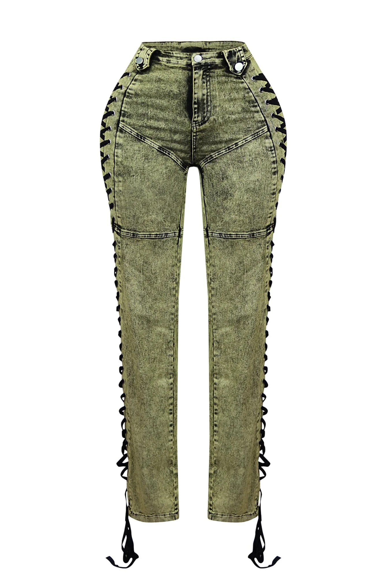 Unholy Side Lace Up Denim Jeans - Image 7