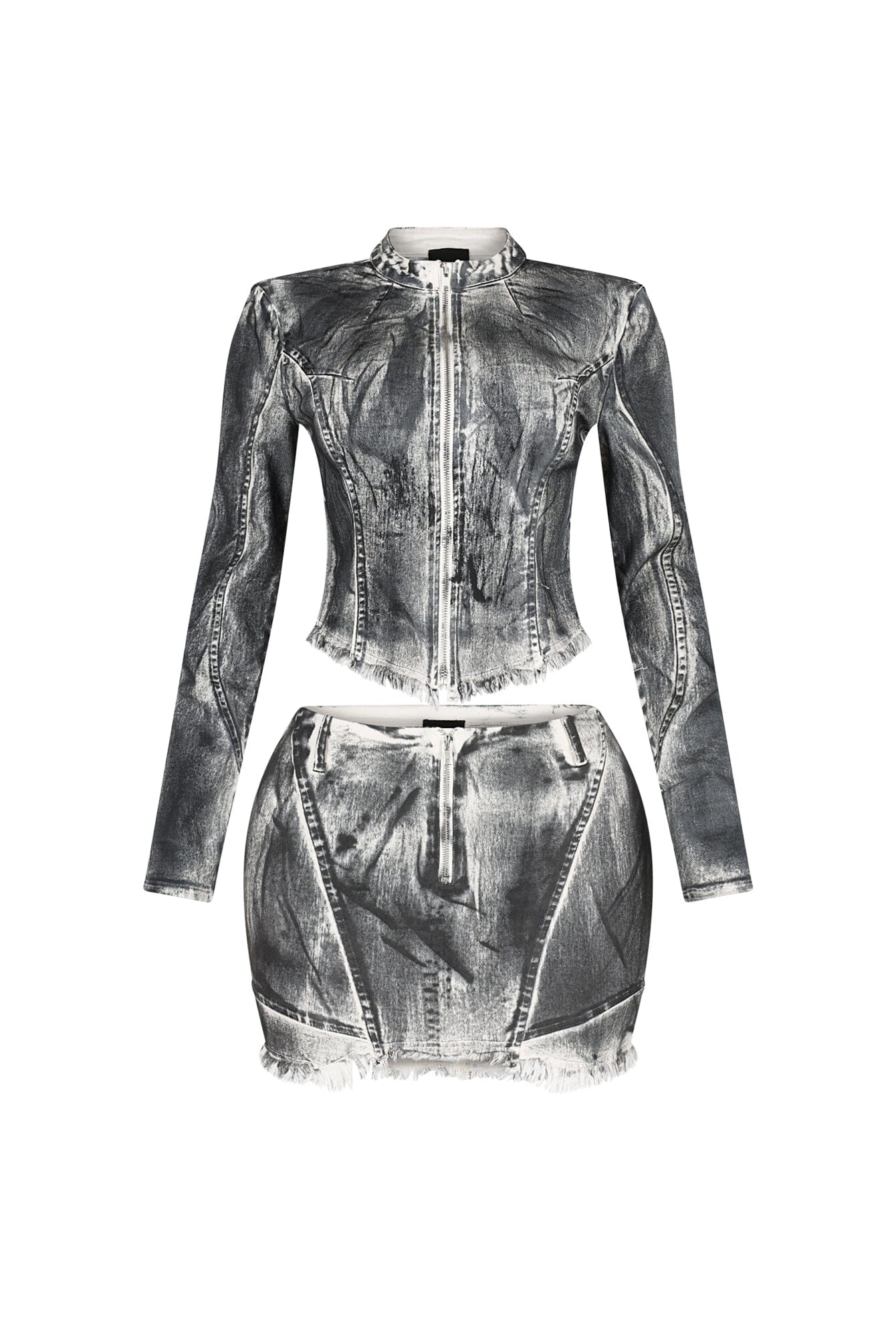 Urban Pop Airbrushed Zip Up Top & Skirt SET - Image 4