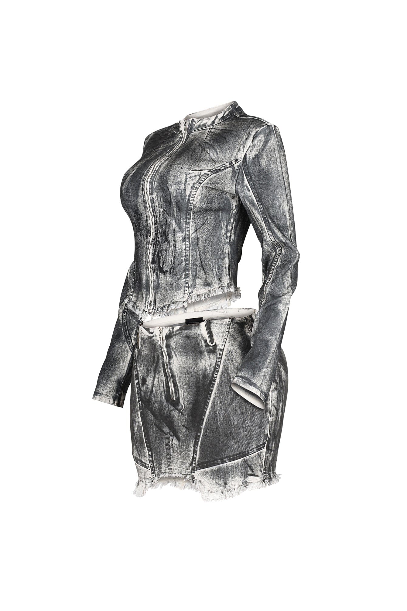 Urban Pop Airbrushed Zip Up Top & Skirt SET - Image 5
